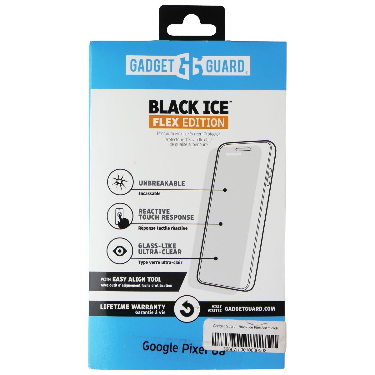 Gadget Guard Black Ice Flex Edition for Google Pixel 6a Cell Phone - Screen Protectors Gadget Guard - Simple Cell Bulk Wholesale Pricing - USA Seller