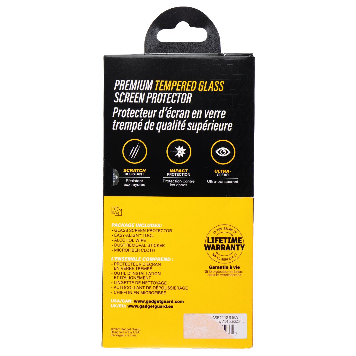 Gadget Guard Glass Screen Protector w/Easy Align Tool for Galaxy A54 5G/S23 FE Cell Phone - Screen Protectors Gadget Guard - Simple Cell Bulk Wholesale Pricing - USA Seller