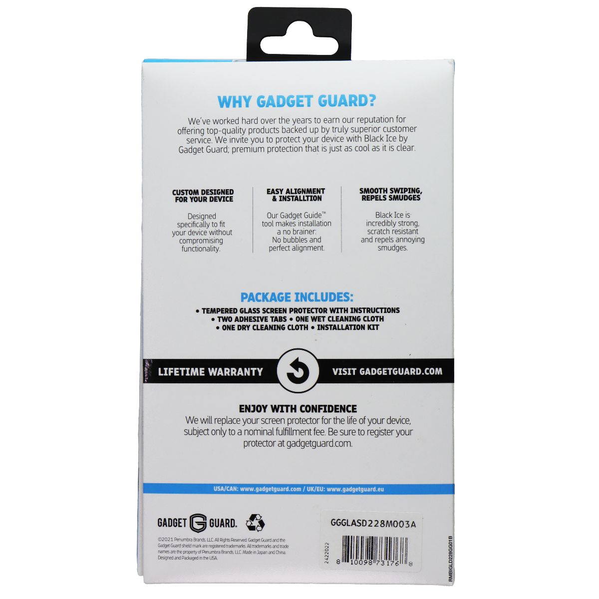 Gadget Guard Black Ice Glass Protector w/Easy Align Tool for Motorola Moto G 5G Cell Phone - Screen Protectors Gadget Guard - Simple Cell Bulk Wholesale Pricing - USA Seller