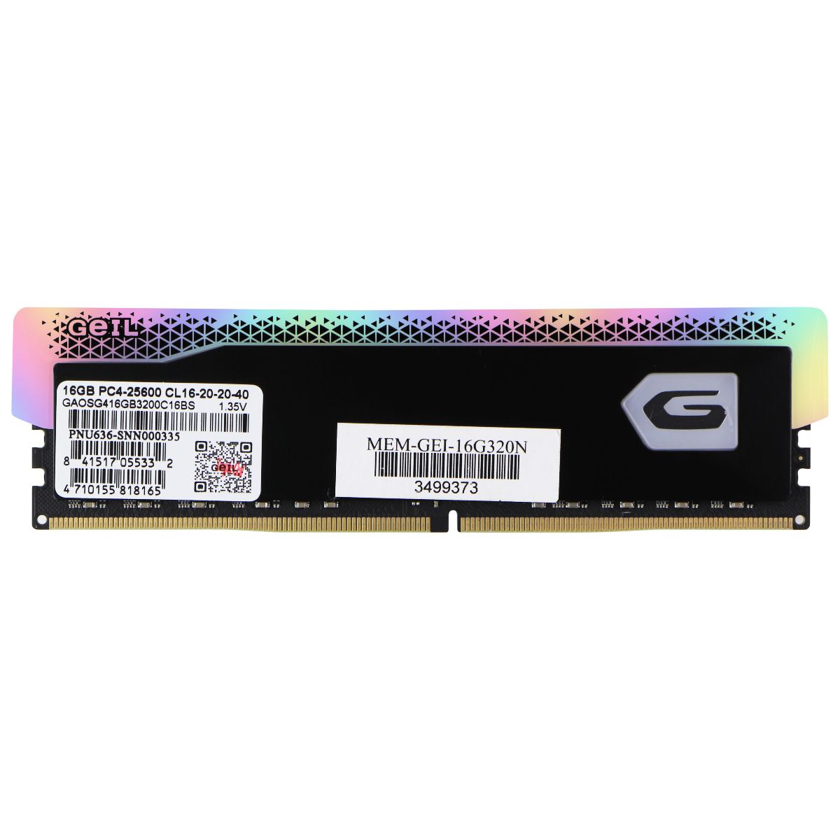 GeIL ORION DDR4 RAM 3200MHz (16GBx1) GAOSG416GB3200C16BS Computer Parts - Memory (RAM) GeIL - Simple Cell Bulk Wholesale Pricing - USA Seller