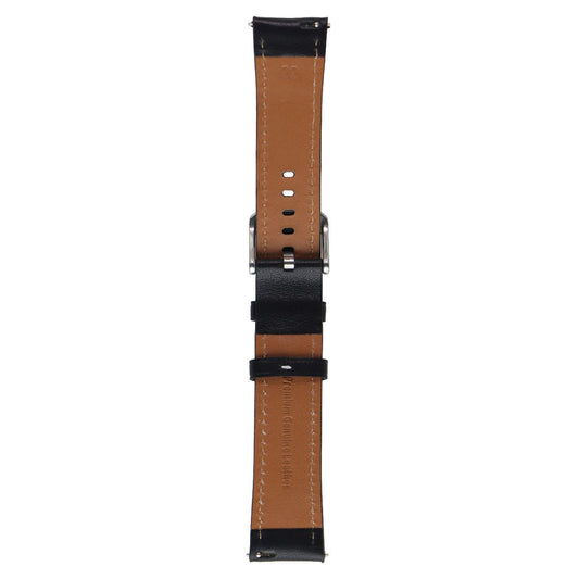Generic Leather Watch Band with Clasp (22MM) - Black/Silver Smart Watch Accessories - Watch Bands Generic - Simple Cell Bulk Wholesale Pricing - USA Seller