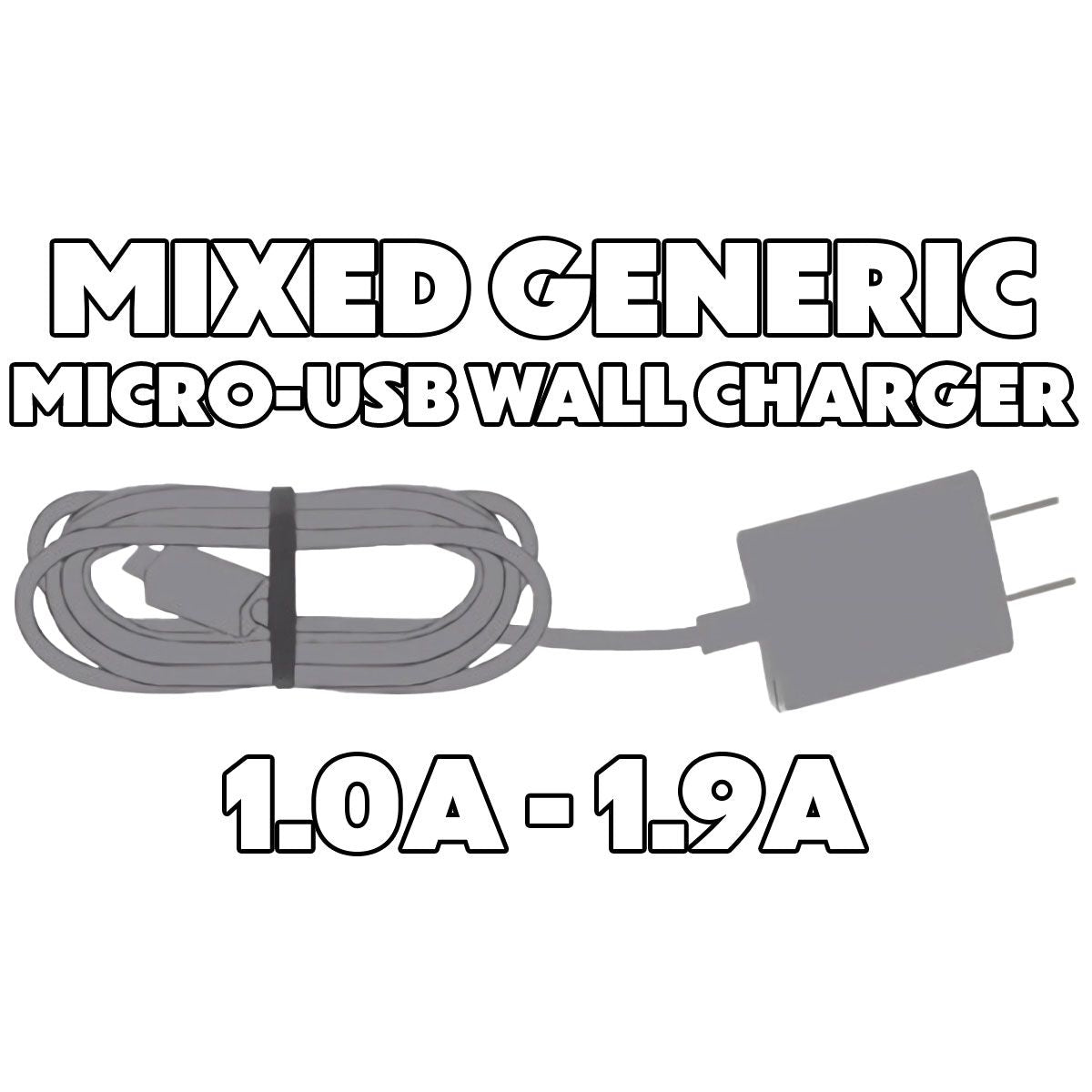 Miscellaneous Generic Corded Micro-USB Wall Charger (1.0A to 1.9A) Output Cell Phone - Cables & Adapters Unbranded - Simple Cell Bulk Wholesale Pricing - USA Seller