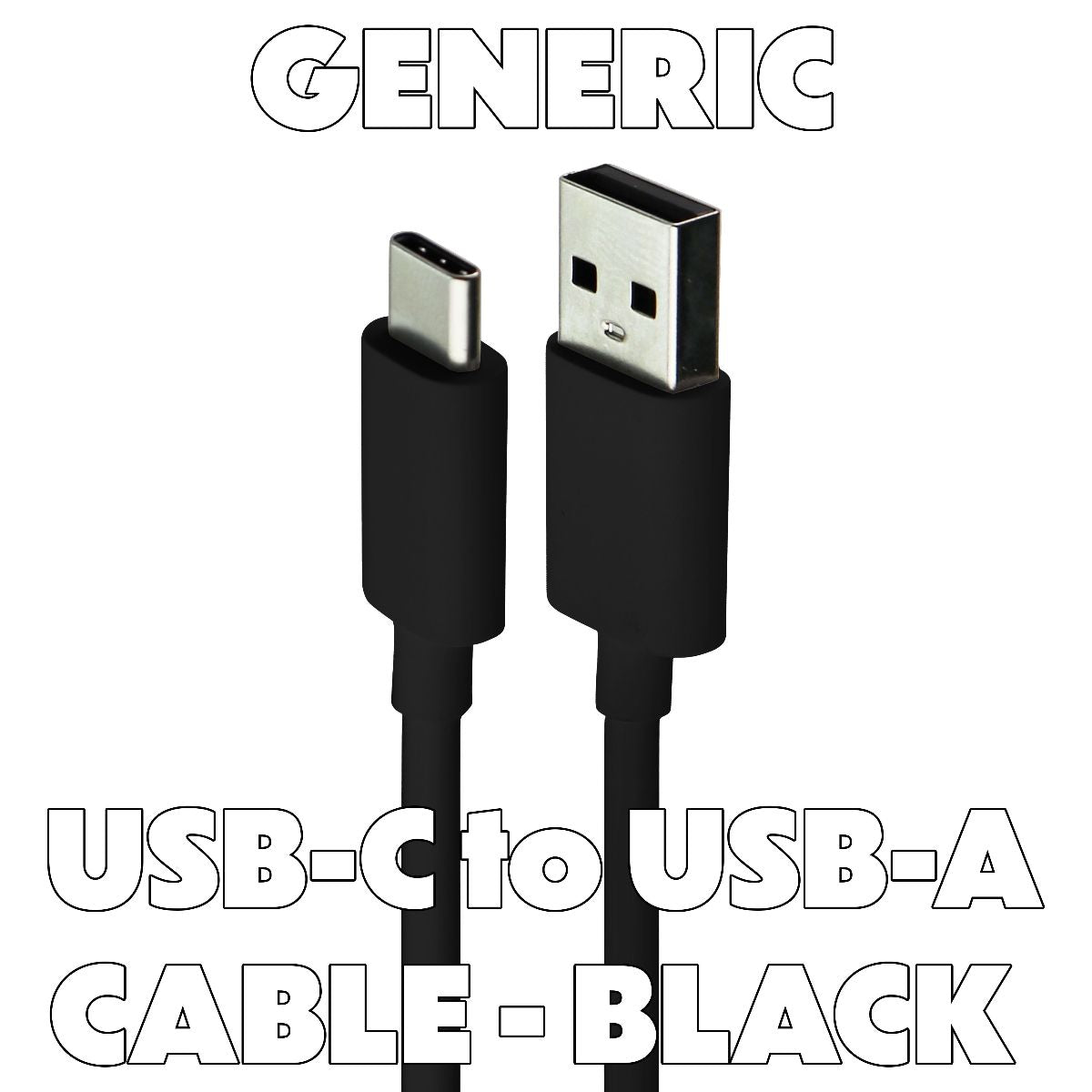 Generic 3FT USB-C to USB-A Charge Cable - Black