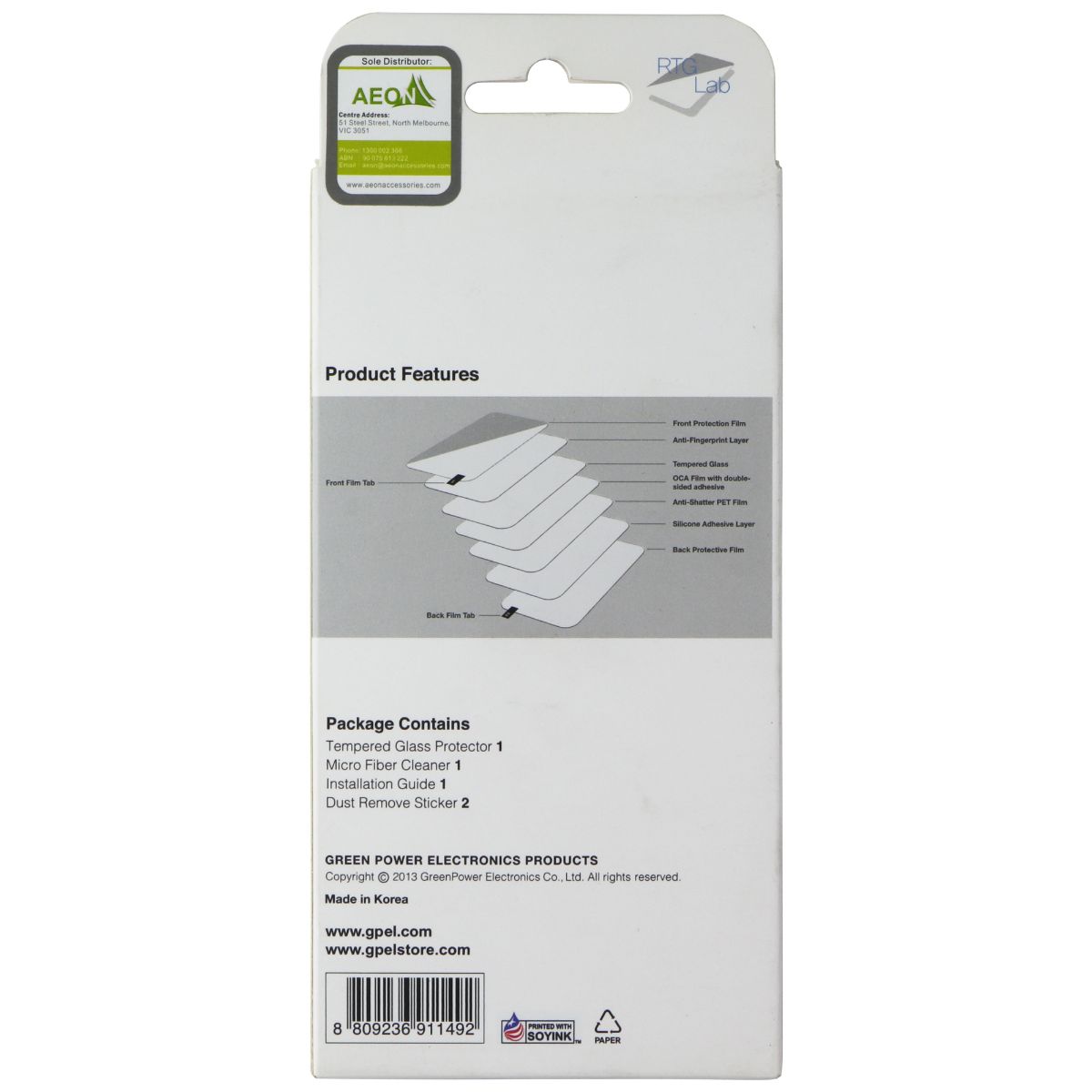 GPEL Real Tempered Glass Screen Protector for Apple iPhone 6s Plus/iPhone 6 Plus Cell Phone - Screen Protectors GPEL - Simple Cell Bulk Wholesale Pricing - USA Seller