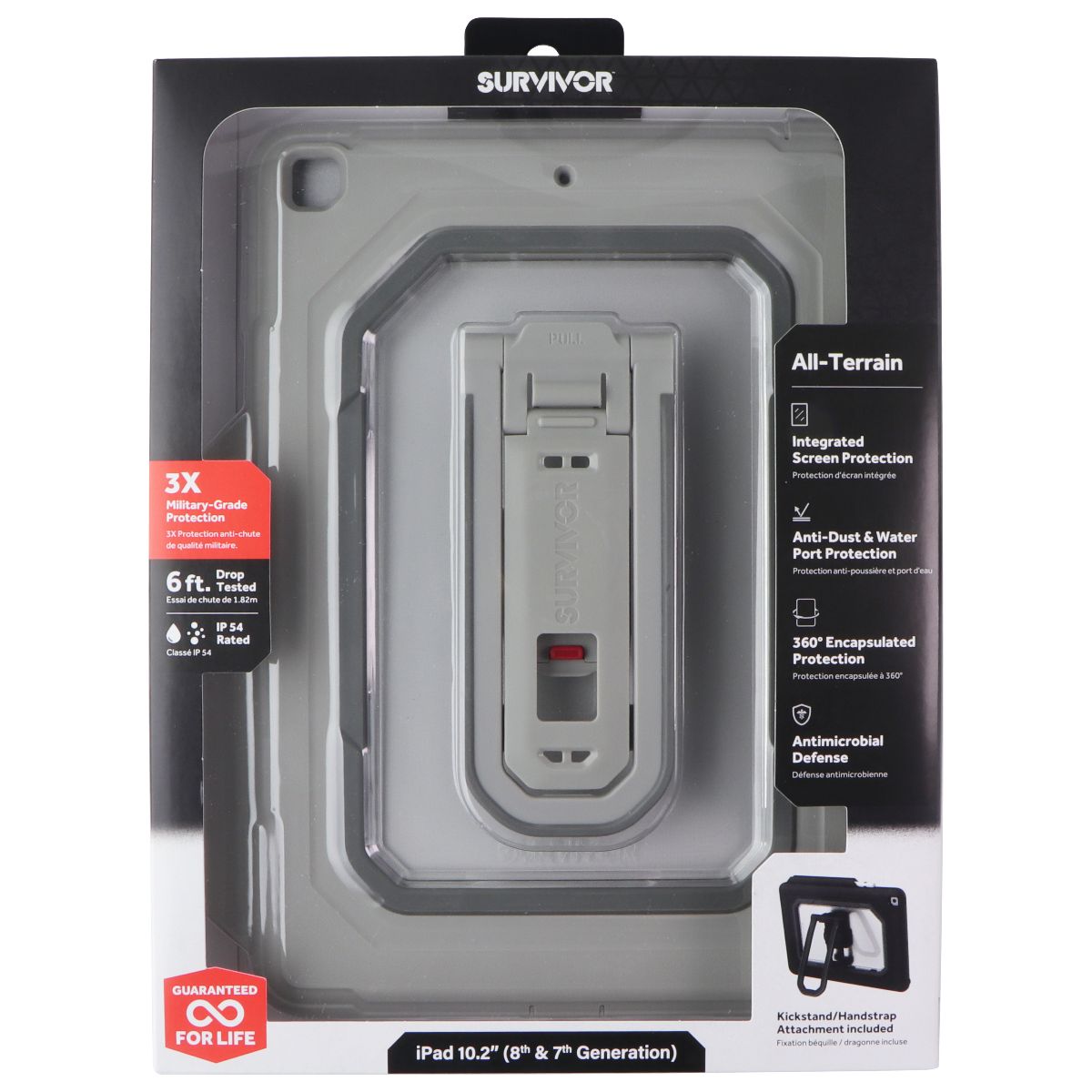 Griffin Survivor All-Terrain Case for Apple iPad 10.2in (8th/7th Gen) - Gray iPad/Tablet Accessories - Cases, Covers, Keyboard Folios Griffin - Simple Cell Bulk Wholesale Pricing - USA Seller