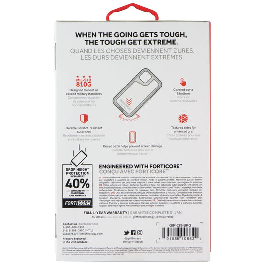 Griffin Survivor Extreme Case for Apple iPhone 11 Pro - Black / Gray Cell Phone - Cases, Covers & Skins Griffin - Simple Cell Bulk Wholesale Pricing - USA Seller