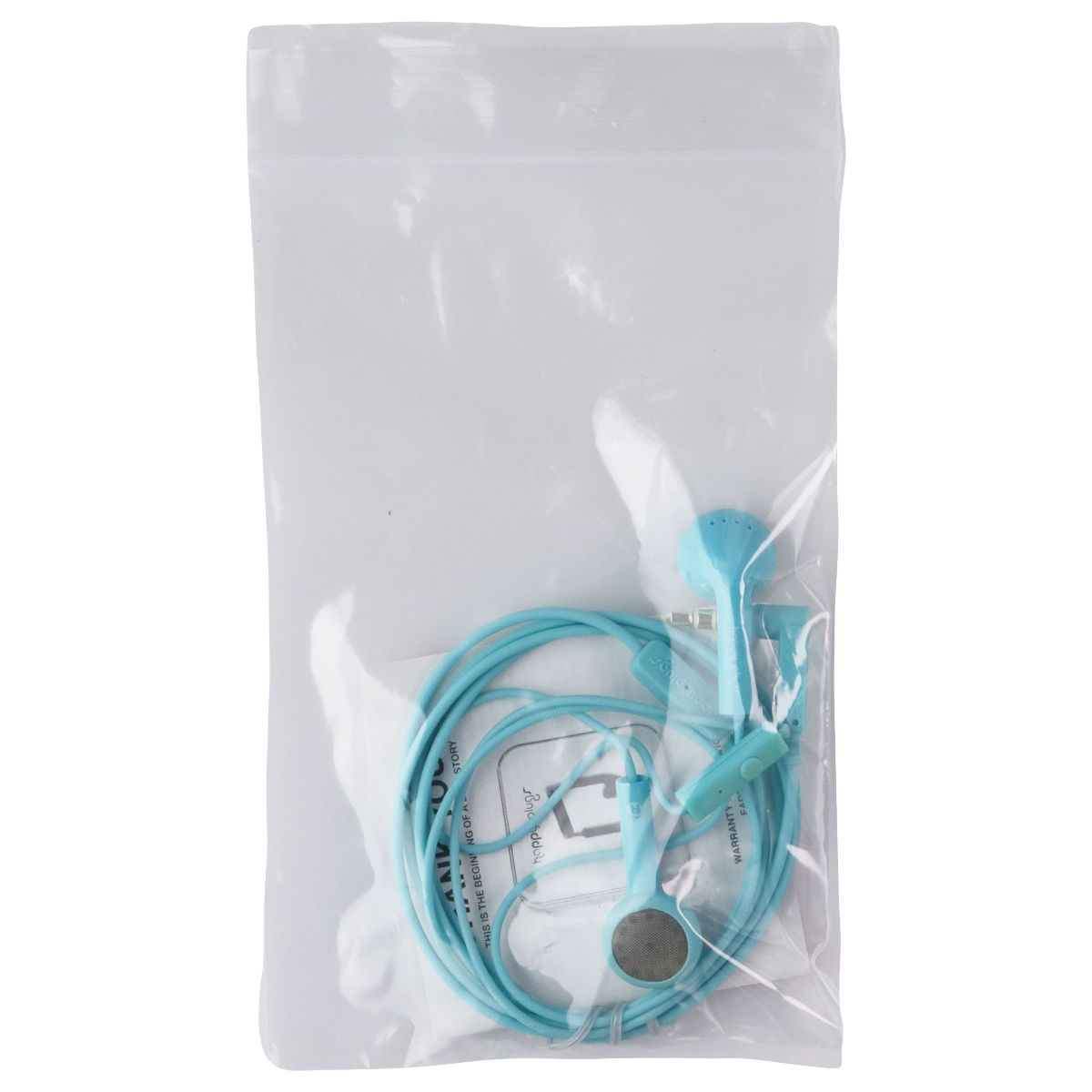 Happy Plugs Wired Earbud Headphones with Mic & Remote (7707) - Turquoise (Blue) Cell Phone - Headsets Happy Plugs - Simple Cell Bulk Wholesale Pricing - USA Seller