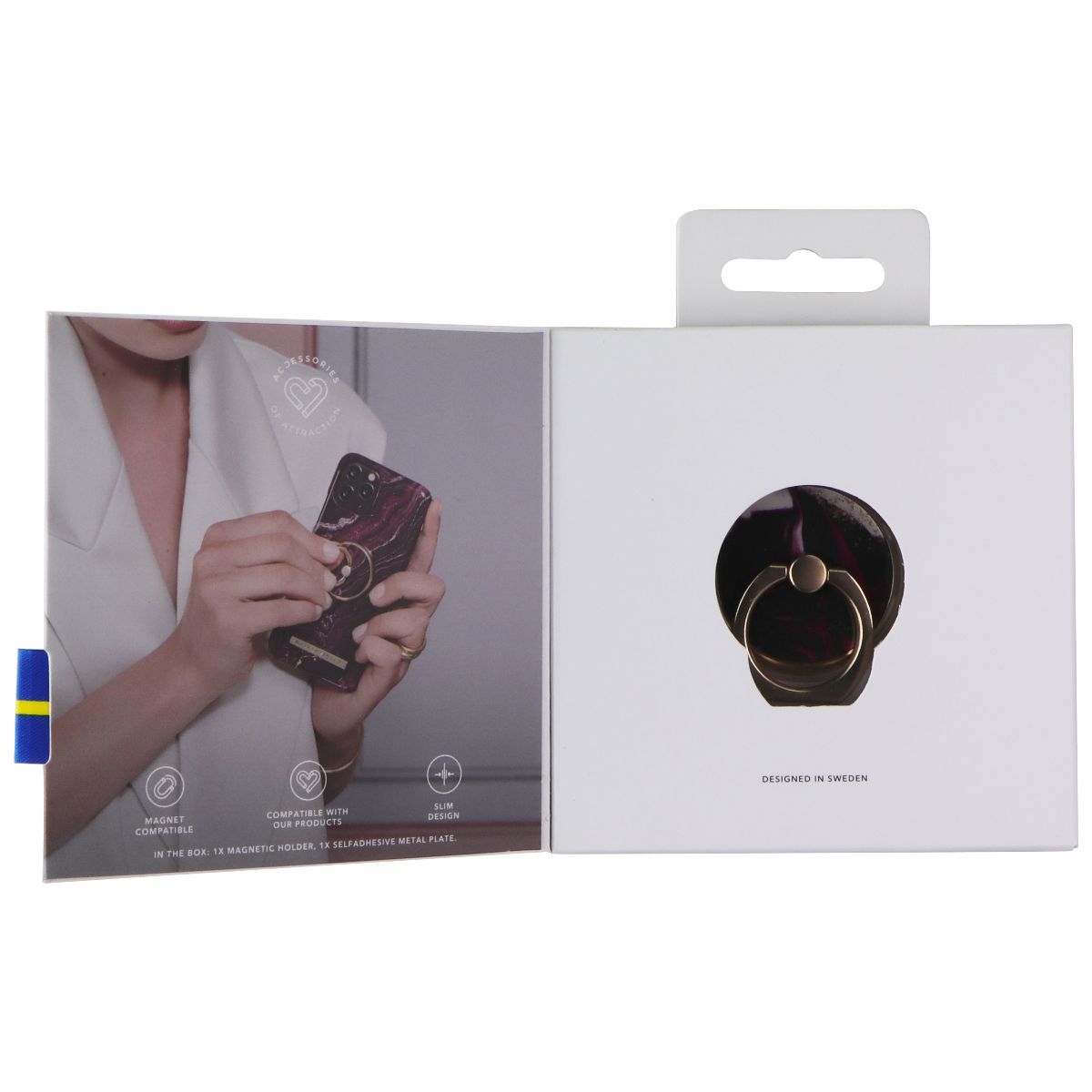 iDeal of Sweden Magnetic Ring Mount Grip/Stand - Golden Ruby Marble Cell Phone - Mounts & Holders iDeal of Sweden - Simple Cell Bulk Wholesale Pricing - USA Seller