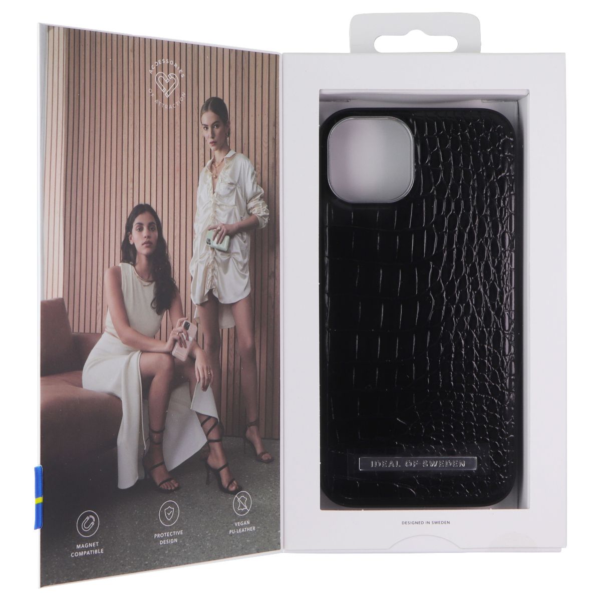 iDeal of Sweden Atelier Case for Apple iPhone 13 - Neo Noir Croco Silver Cell Phone - Cases, Covers & Skins iDeal of Sweden - Simple Cell Bulk Wholesale Pricing - USA Seller