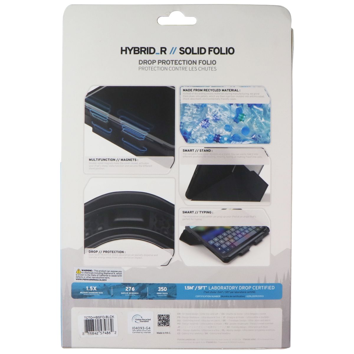ITSKINS Hybrid_R // Solid Folio for TCL Tab NXT 5G - Black iPad/Tablet Accessories - Cases, Covers, Keyboard Folios ITSKINS - Simple Cell Bulk Wholesale Pricing - USA Seller