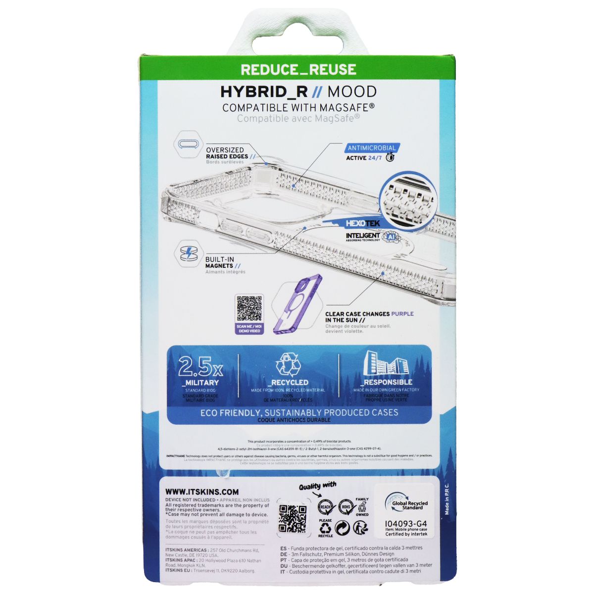 ITSKINS Hybrid_R Mood Case for MagSafe for Apple iPhone 16 Pro Max- Clear/Purple Cell Phone - Cases, Covers & Skins ITSKINS - Simple Cell Bulk Wholesale Pricing - USA Seller