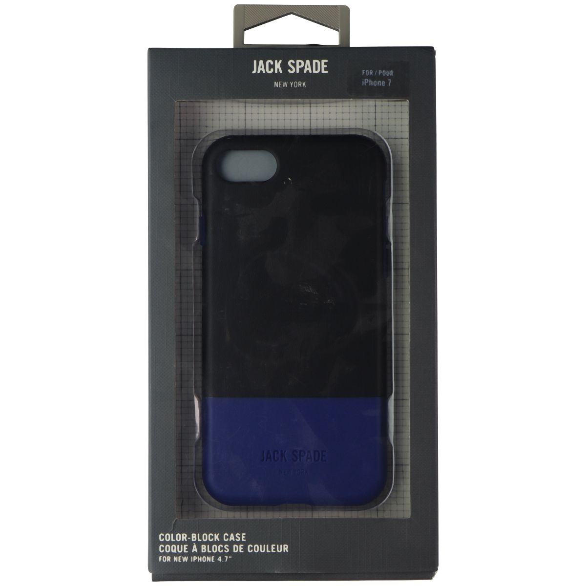 Jack Spade New York Color-Block Case for Apple iPhone 7 - Black/Blue Cell Phone - Cases, Covers & Skins Jack Spade - Simple Cell Bulk Wholesale Pricing - USA Seller
