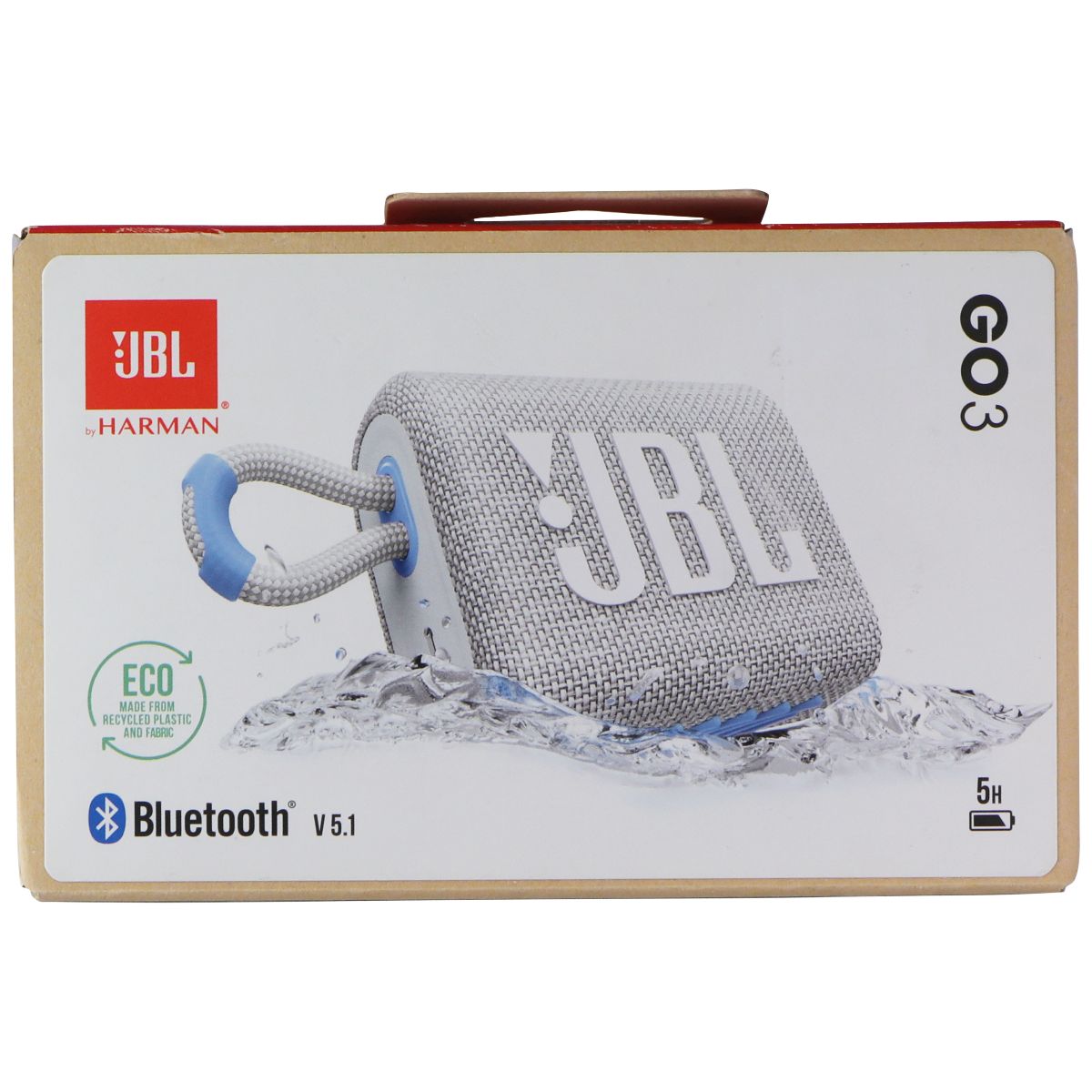 JBL Go 3 Eco Portable Waterproof Bluetooth Speaker - Cloud White Cell Phone - Audio Docks & Speakers JBL - Simple Cell Bulk Wholesale Pricing - USA Seller