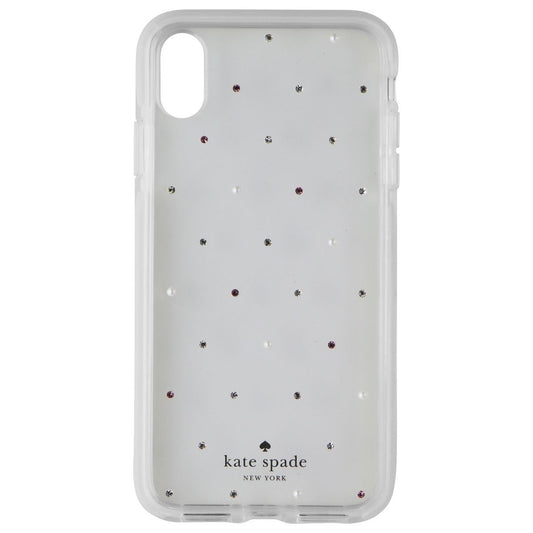 Kate Spade Defensive Hardshell Case for Apple iPhone XS Max - Clear/Pin Dot Gems Cell Phone - Cases, Covers & Skins Kate Spade - Simple Cell Bulk Wholesale Pricing - USA Seller