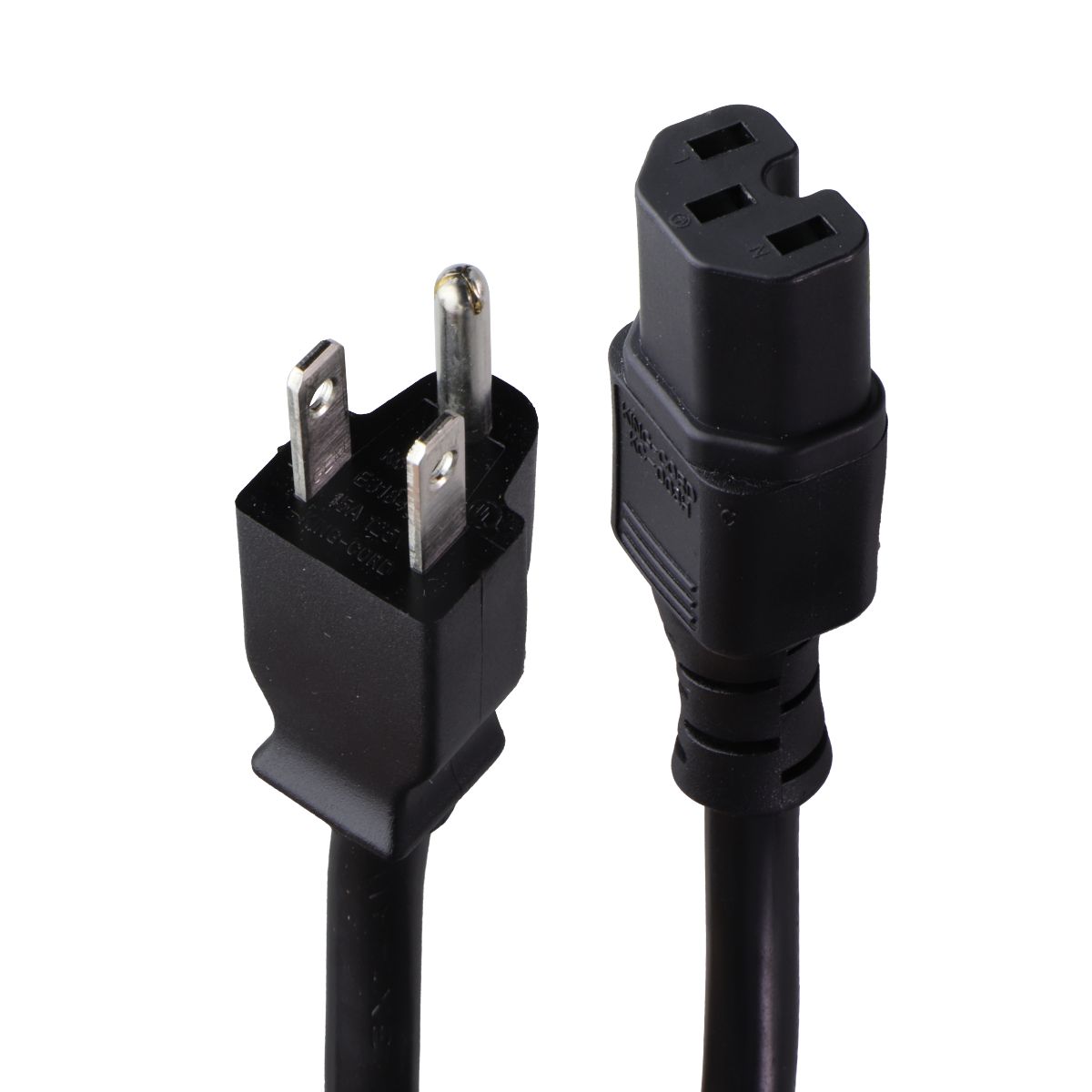 King-Cord (KC-003H / KC-001) 15A/125V Grounded Power Cable Cord - Black E318430 Computer Parts - Power Supplies King-Cord - Simple Cell Bulk Wholesale Pricing - USA Seller