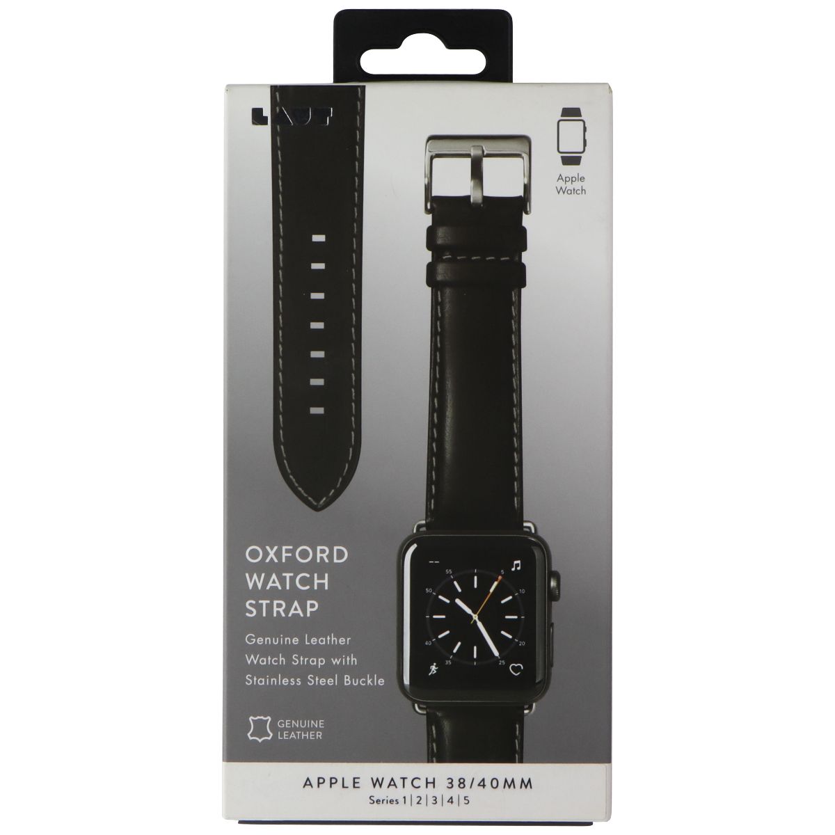 LAUT Oxford Watch Strap for Apple Watch Series 5/4/3/2/1 38MM/40MM - Black