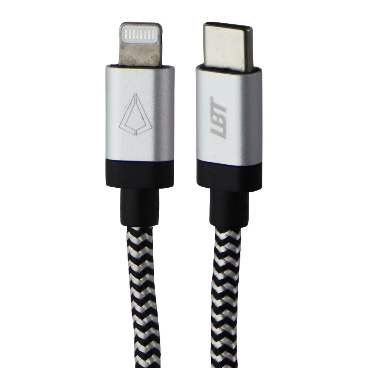 LBT (10-Ft) USB-C to Lightning 8-Pin Braided Charge Cable - Silver/White/Black Cell Phone - Cables & Adapters LBT - Simple Cell Bulk Wholesale Pricing - USA Seller