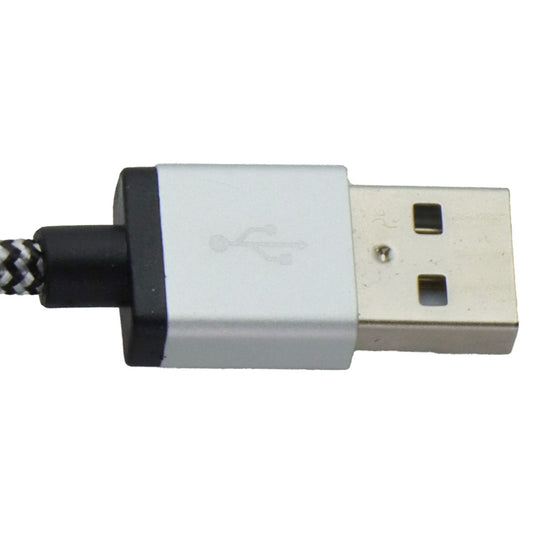 LBT USB-C TO USB-A 7FT Nylon Braided Charging Cable - Black / White Cell Phone - Cables & Adapters LBT - Simple Cell Bulk Wholesale Pricing - USA Seller