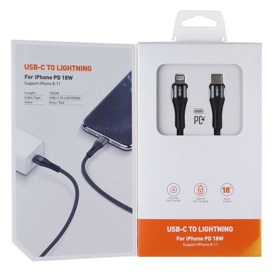LDNIO 100 CM USB-C to Lightning (8-Pin) Cable - Gray Cell Phone - Cables & Adapters LDNIO - Simple Cell Bulk Wholesale Pricing - USA Seller