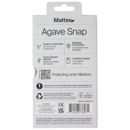 Matter Agave Snap Case for MagSafe for Apple iPhone 17 - Cacao Brown Cell Phone - Cases, Covers & Skins Matter - Simple Cell Bulk Wholesale Pricing - USA Seller