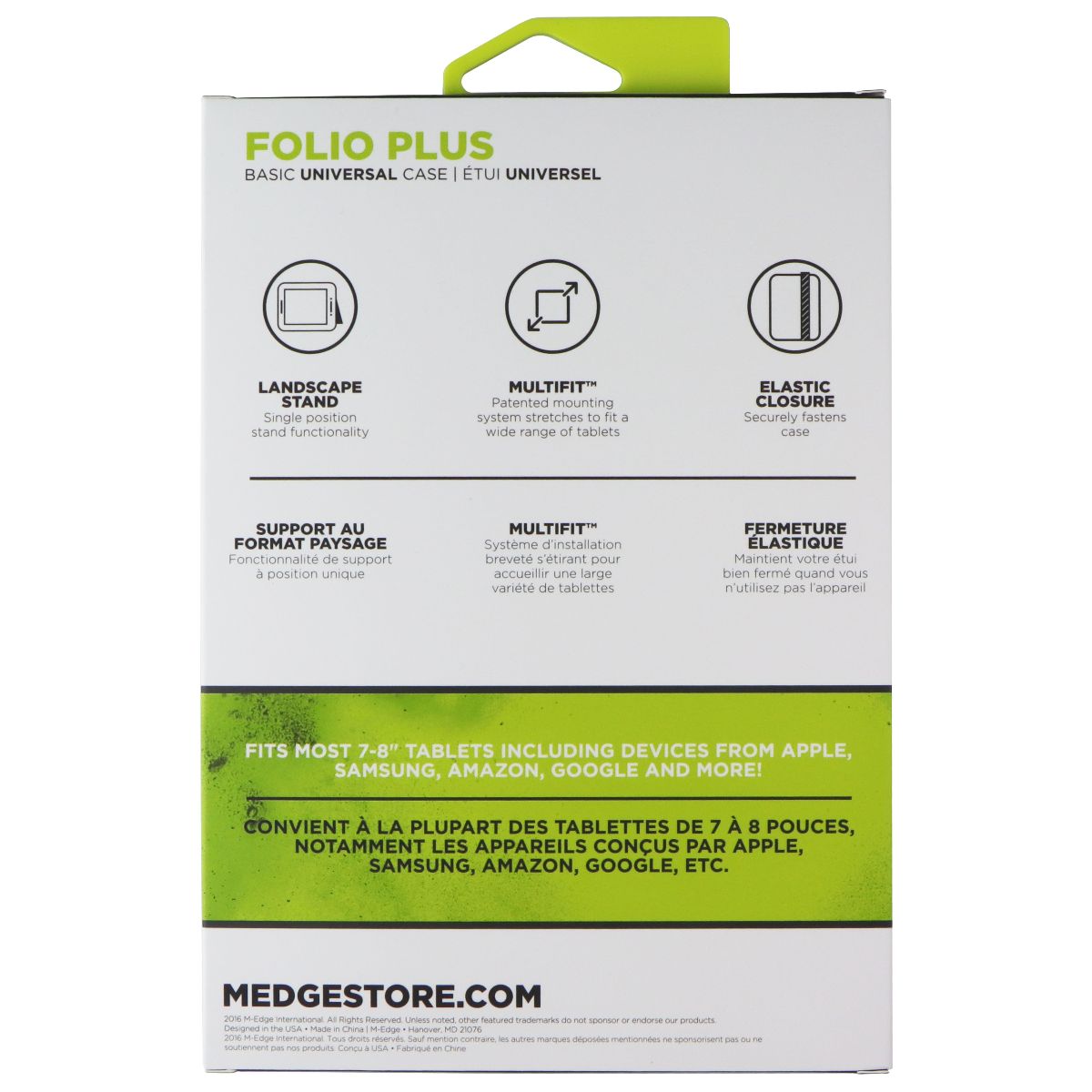 M-Edge Folio Plus Universal Case for 7-8-inch Tablets - Gray iPad/Tablet Accessories - Cases, Covers, Keyboard Folios M-Edge - Simple Cell Bulk Wholesale Pricing - USA Seller