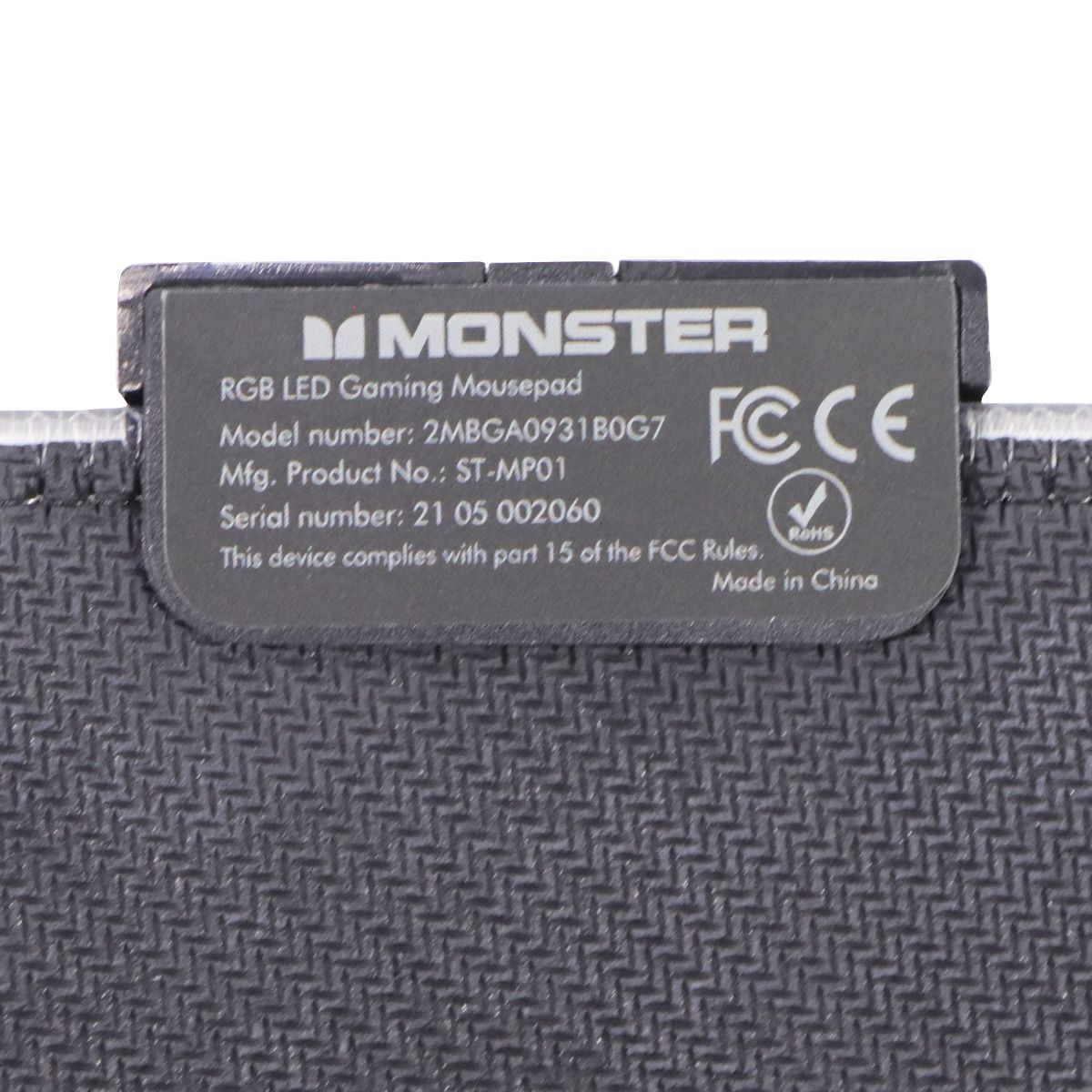 Monster (14 in x 10 in) Wired LED Gaming Mouse Pad with USB Cable - Black / RGB Computer Accessories - Mouse Pads & Wrist Rests Monster - Simple Cell Bulk Wholesale Pricing - USA Seller