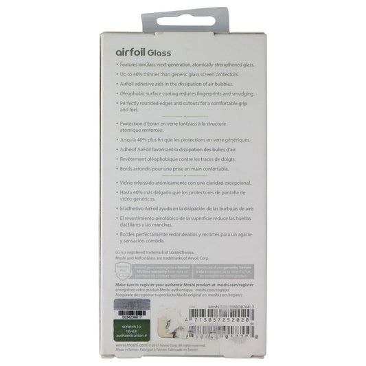 Moshi Airfoil Glass Series Screen Protector for LG G6 - Clear Cell Phone - Screen Protectors Moshi - Simple Cell Bulk Wholesale Pricing - USA Seller
