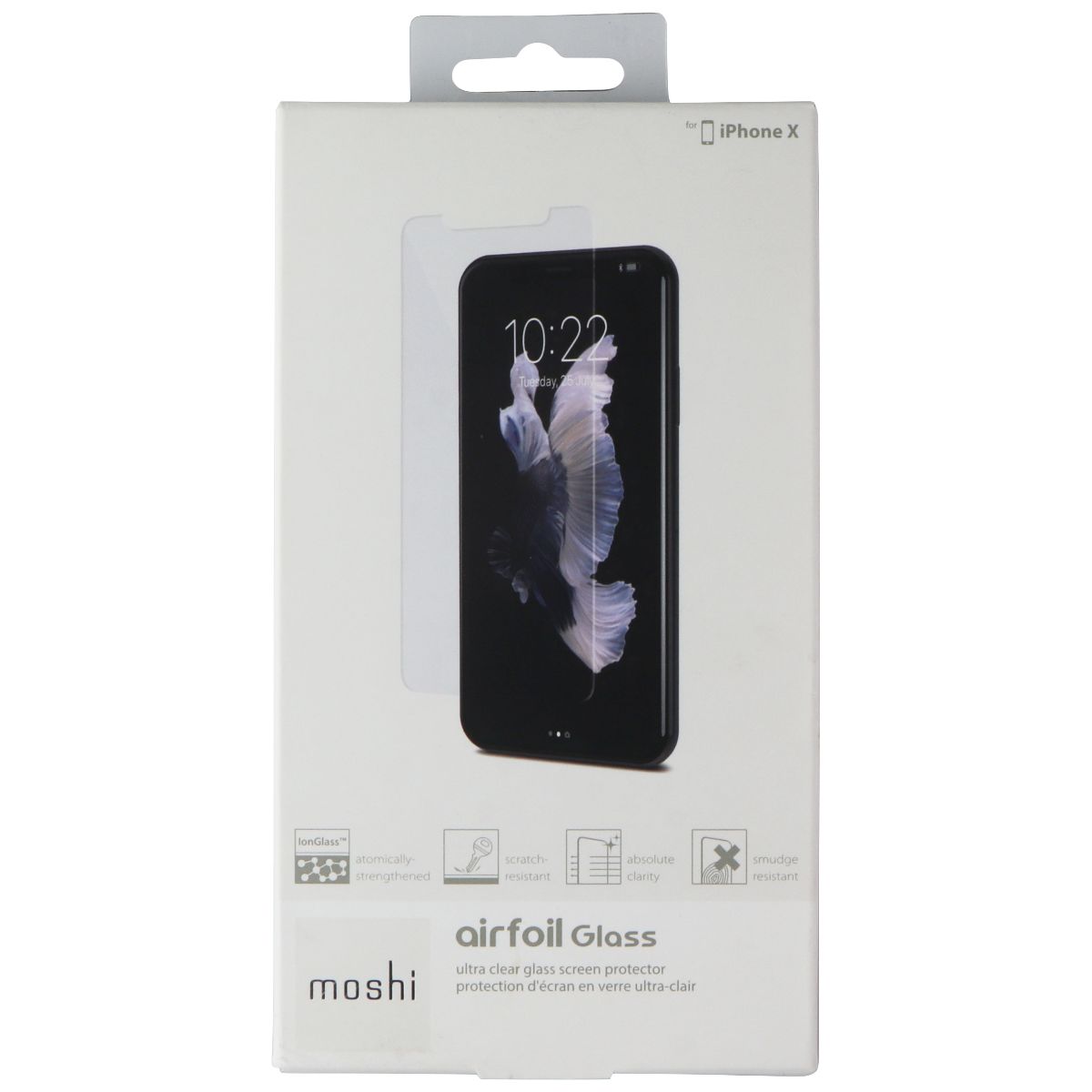Moshi Airfoil Glass Screen Protector for Apple iPhone X Smartphones Cell Phone - Screen Protectors Moshi - Simple Cell Bulk Wholesale Pricing - USA Seller