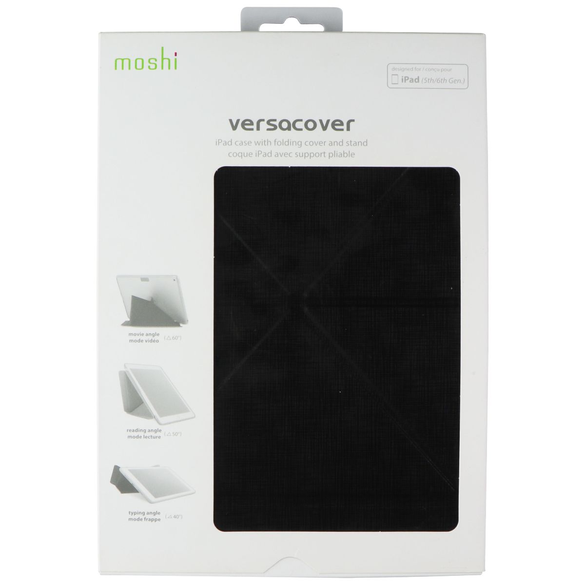 Moshi VersaCover Case for Apple iPad 5th/6th Gen (2017/2018) - Metro Black iPad/Tablet Accessories - Cases, Covers, Keyboard Folios Moshi - Simple Cell Bulk Wholesale Pricing - USA Seller