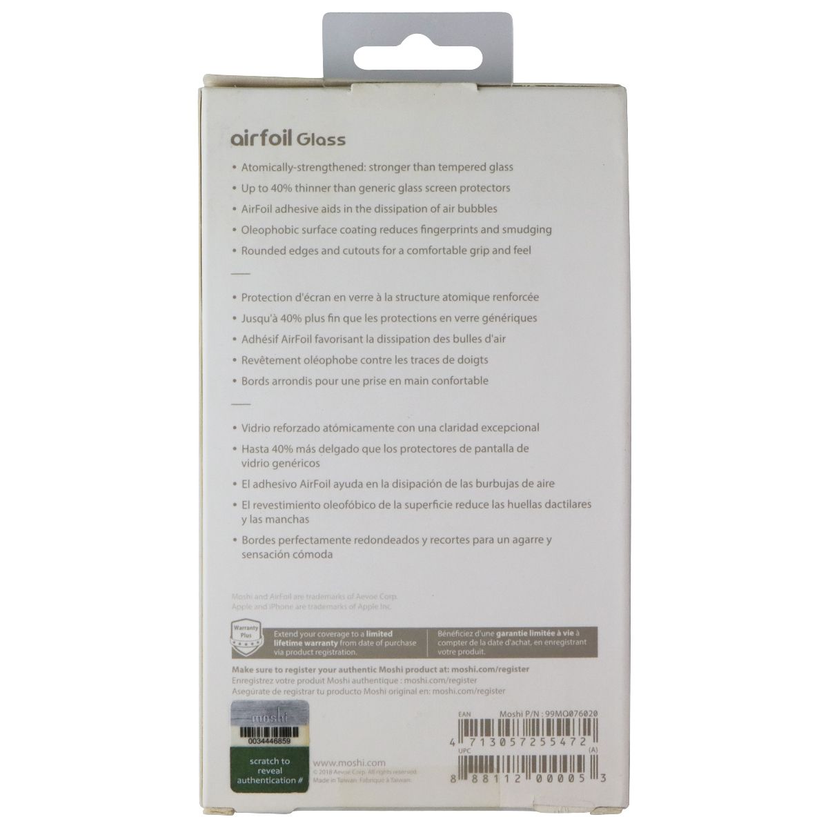 Moshi Airfoil Glass Screen Protector for Apple iPhone XR - Clear Cell Phone - Screen Protectors Moshi - Simple Cell Bulk Wholesale Pricing - USA Seller