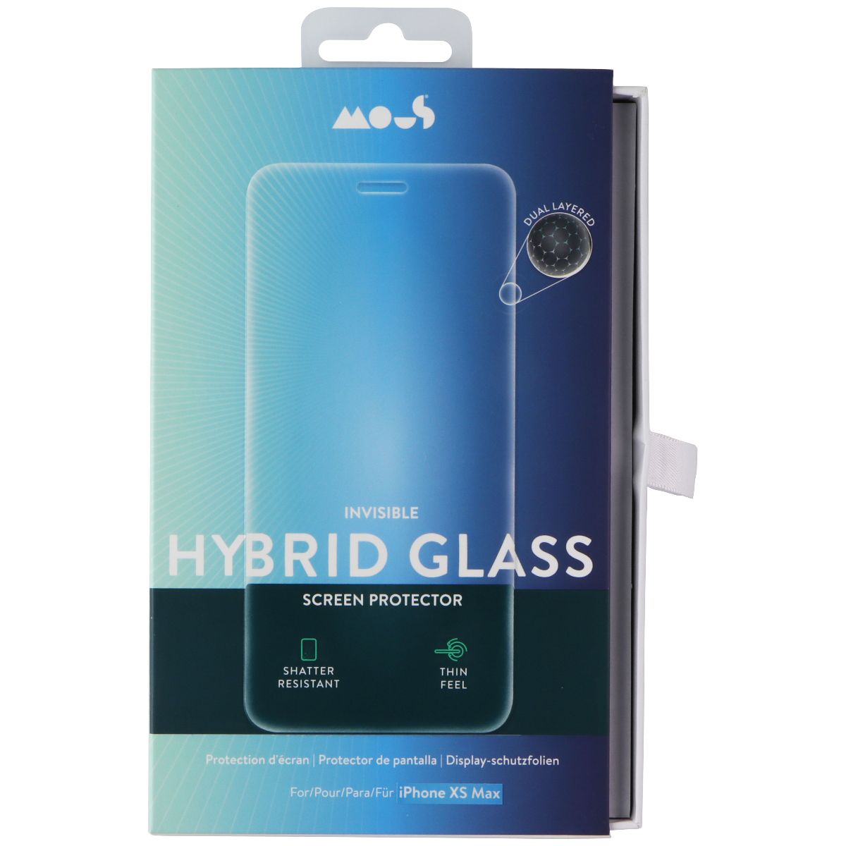 Mous Hybrid Glass Screen Protector for Apple iPhone XS Max Cell Phone - Screen Protectors MOUS - Simple Cell Bulk Wholesale Pricing - USA Seller