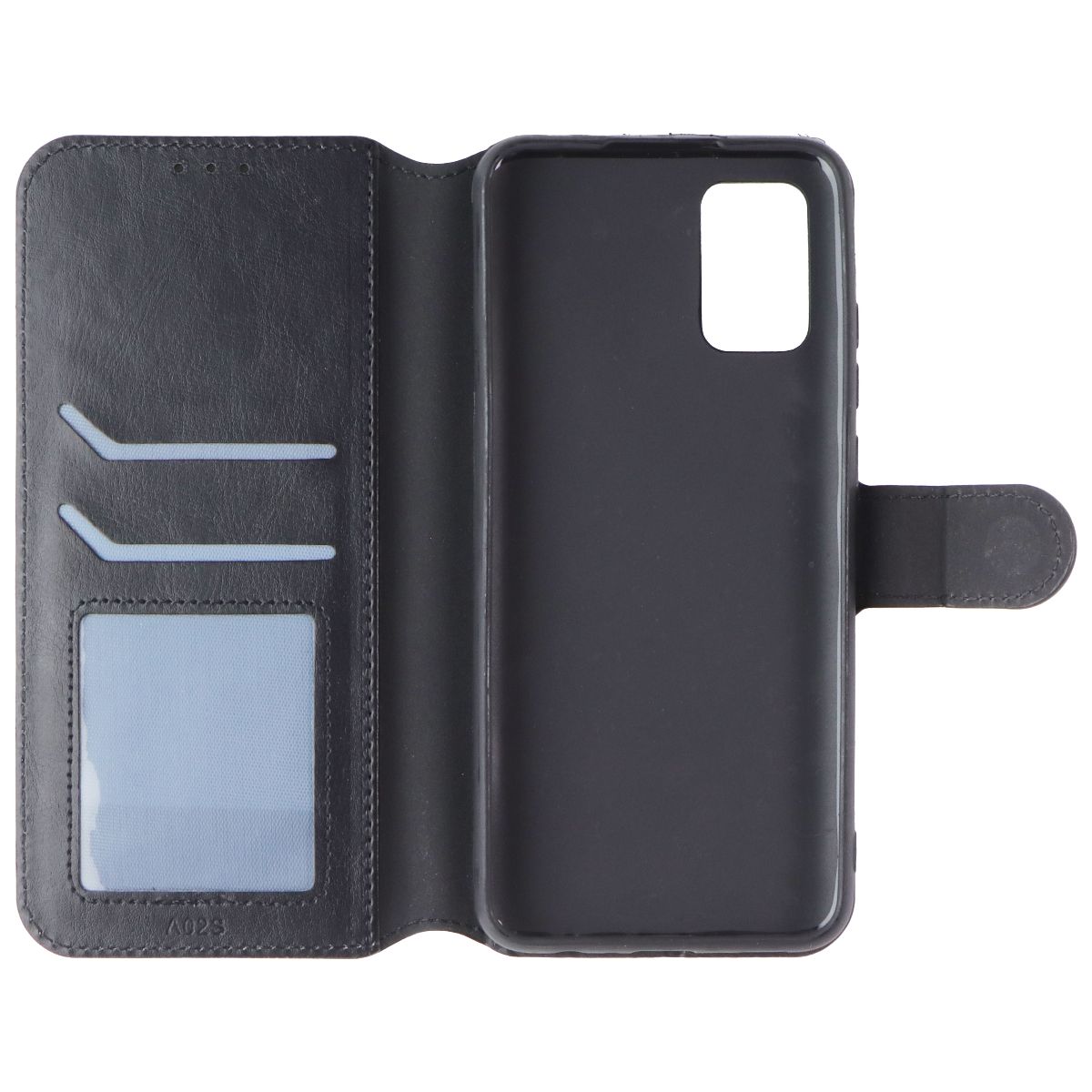 MyBat MyJacket Wallet Folio Case for Samsung Galaxy A02s - Black Leather Cell Phone - Cases, Covers & Skins MyBat - Simple Cell Bulk Wholesale Pricing - USA Seller