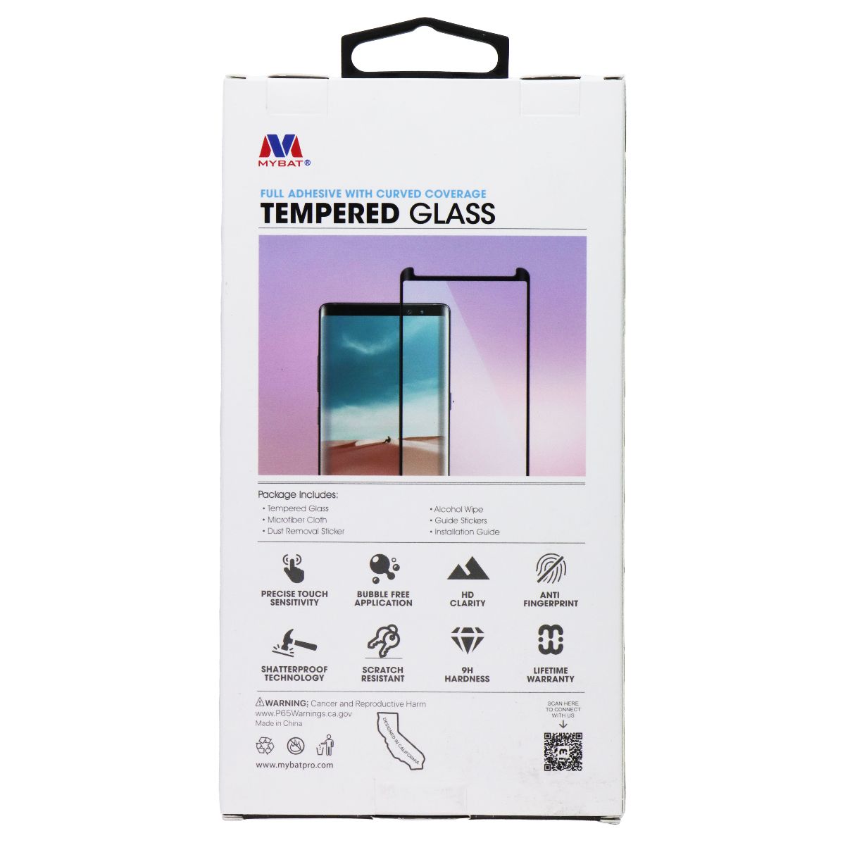 Mybat Full Adhesive Tempered Glass for Samsung Galaxy S9 Plus - Curved Cell Phone - Screen Protectors MyBat - Simple Cell Bulk Wholesale Pricing - USA Seller