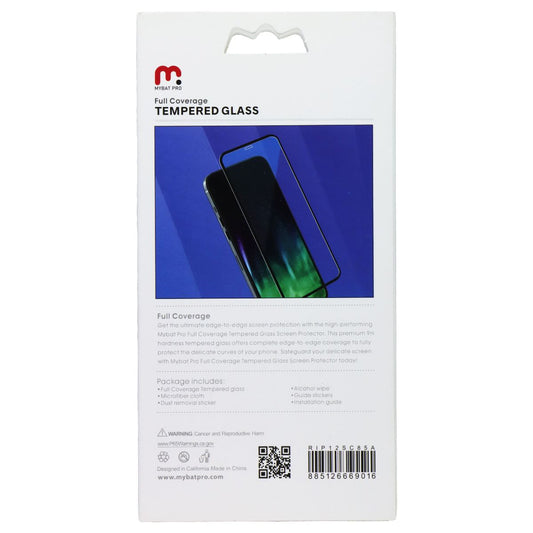 MyBat Pro Full Coverage Tempered Glass for iPhone 12 mini - Clear/Black Trim Cell Phone - Screen Protectors MyBat Pro - Simple Cell Bulk Wholesale Pricing - USA Seller