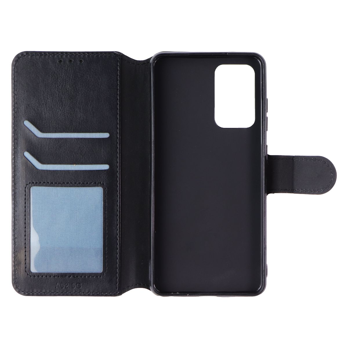 MyBat MyJacket Wallet Folio Case for Samsung Galaxy A52 (5G) - Black Leather Cell Phone - Cases, Covers & Skins MyBat - Simple Cell Bulk Wholesale Pricing - USA Seller