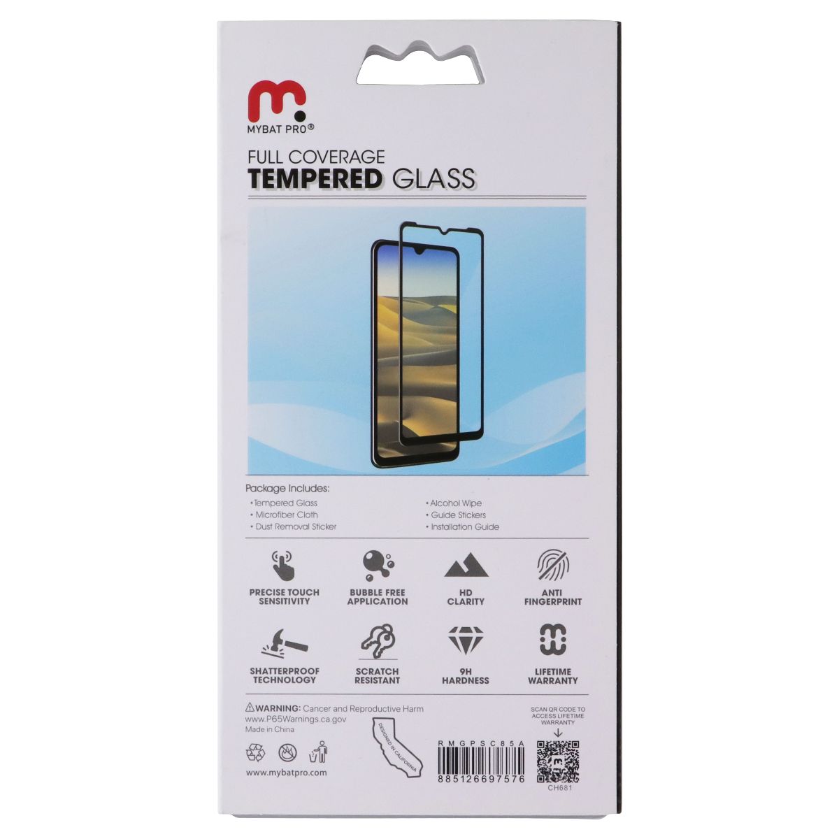 MyBat Pro Full Coverage Tempered Glass for Motorola Moto G Pure
