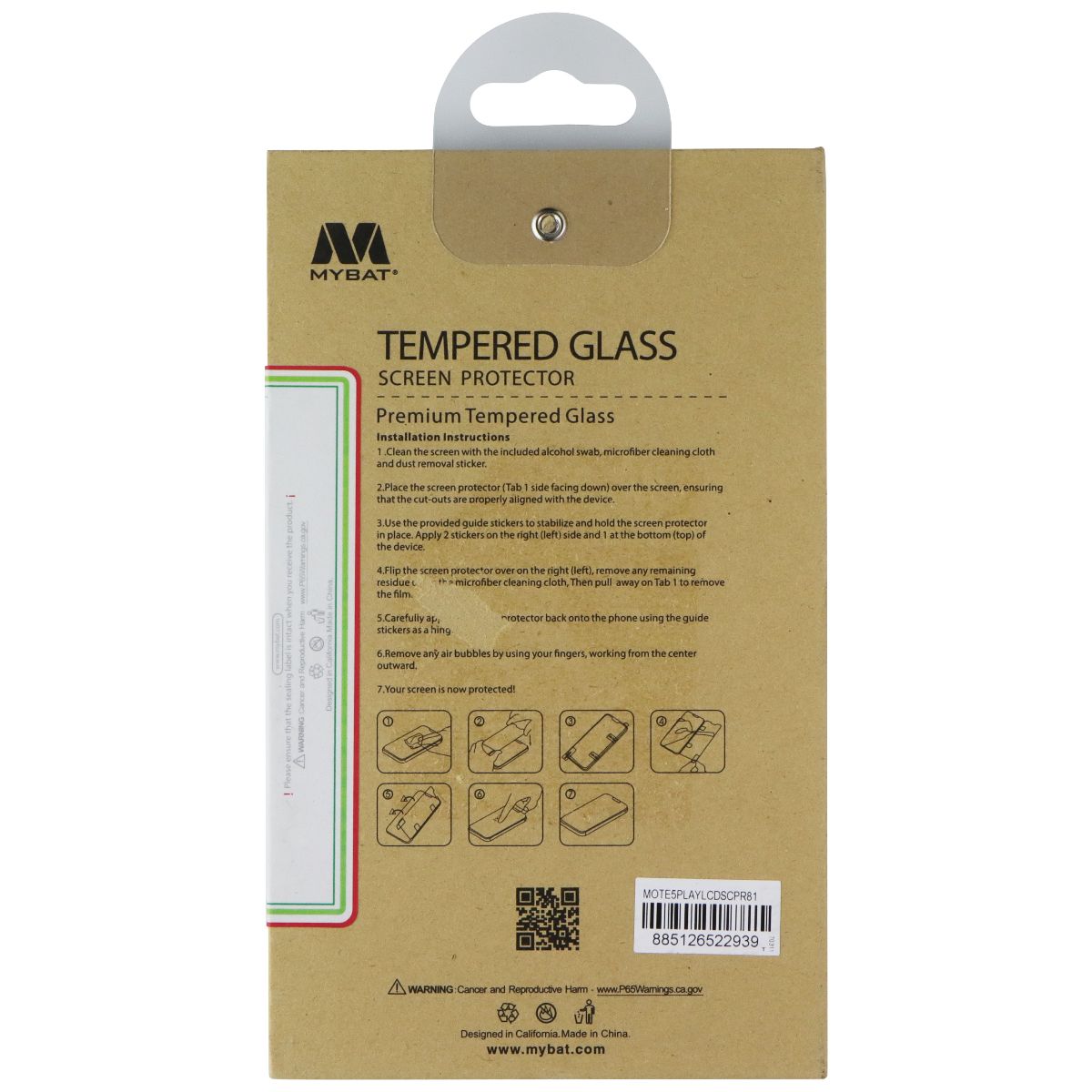 Mybat Tempered Glass Screen Protector for Motorola Moto E5 Play Cell Phone - Screen Protectors MyBat - Simple Cell Bulk Wholesale Pricing - USA Seller
