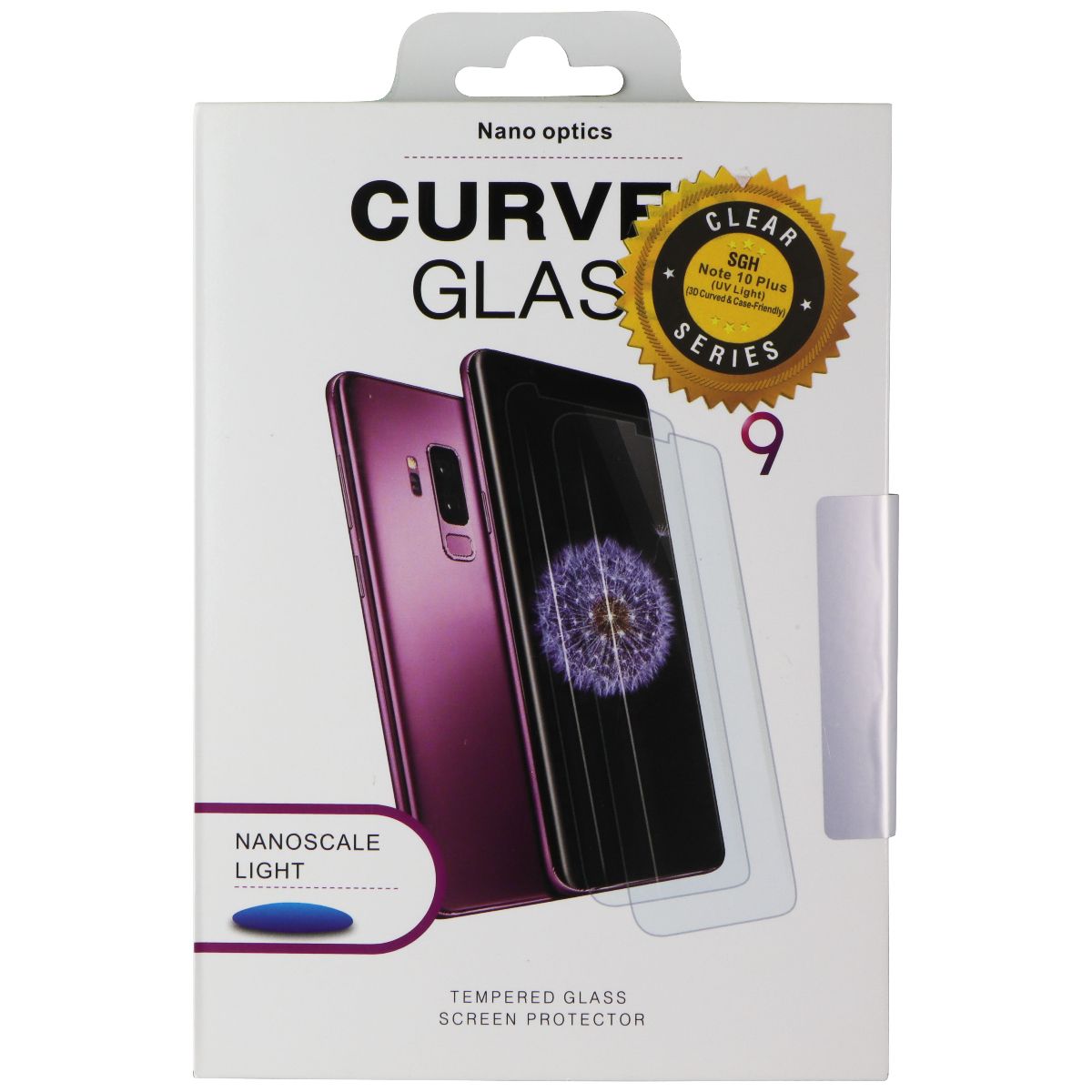 Nano Optics Curved Tempered Glass for Galaxy (Note10+) - Clear (UV Light) Cell Phone - Screen Protectors Nano Optics - Simple Cell Bulk Wholesale Pricing - USA Seller