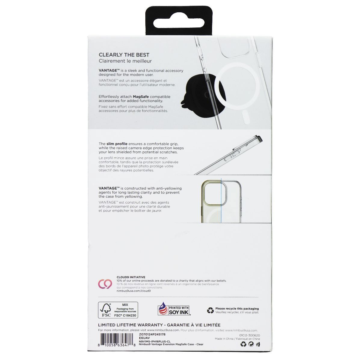 Nimbus9 Vantage Series Case for MagSafe for Apple iPhone 16 Plus - Clear Cell Phone - Cases, Covers & Skins Nimbus9 - Simple Cell Bulk Wholesale Pricing - USA Seller