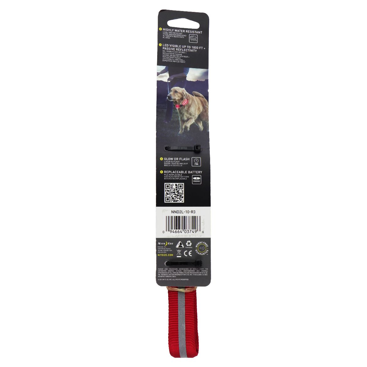 Nite Ize NiteDawg LED Dog Collar - Size: 18-27-inch - Red Other Sporting Goods Nite Ize - Simple Cell Bulk Wholesale Pricing - USA Seller