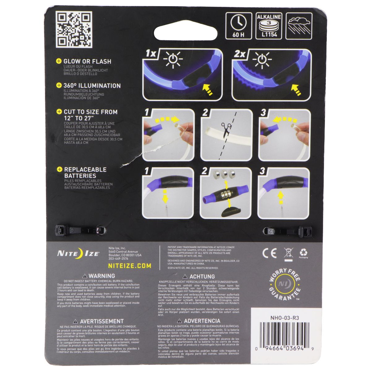 Nite-Ize NiteHowl LED Safety Necklace for Dogs - Clear/Blue Other Sporting Goods Nite Ize - Simple Cell Bulk Wholesale Pricing - USA Seller