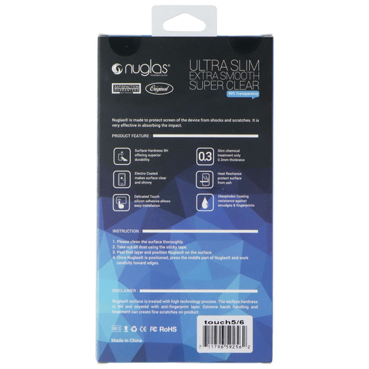 Nuglas Crystal Clear Tempered Glass Screen Protector for iPod Touch 5/6 - Clear Cell Phone - Screen Protectors Nuglas - Simple Cell Bulk Wholesale Pricing - USA Seller