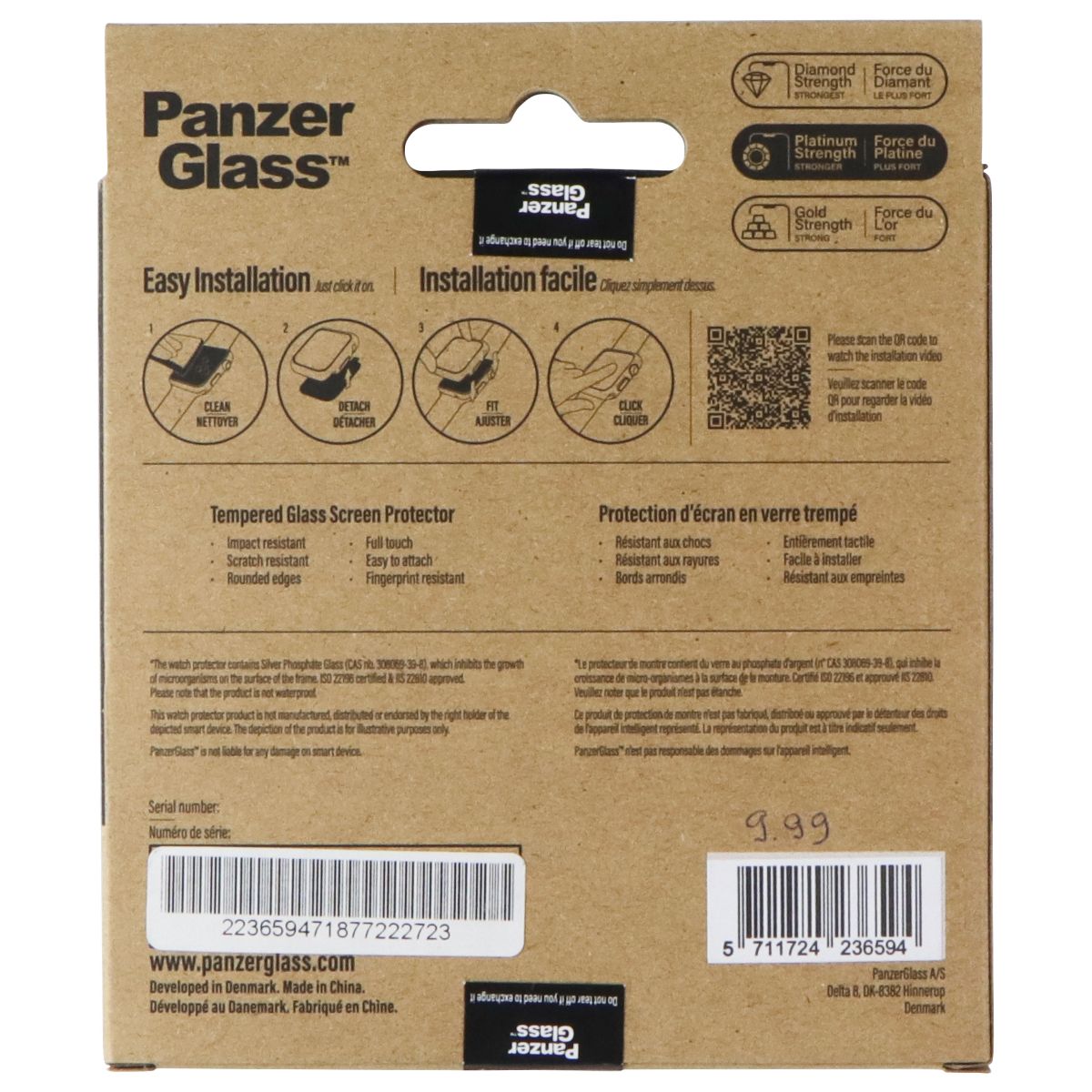 PanzerGlass 45mm Full Body Watch Protector for Apple Watch Series 8/7 - Black Smart Watch Accessories - Smart Watch Cases PanzerGlass - Simple Cell Bulk Wholesale Pricing - USA Seller