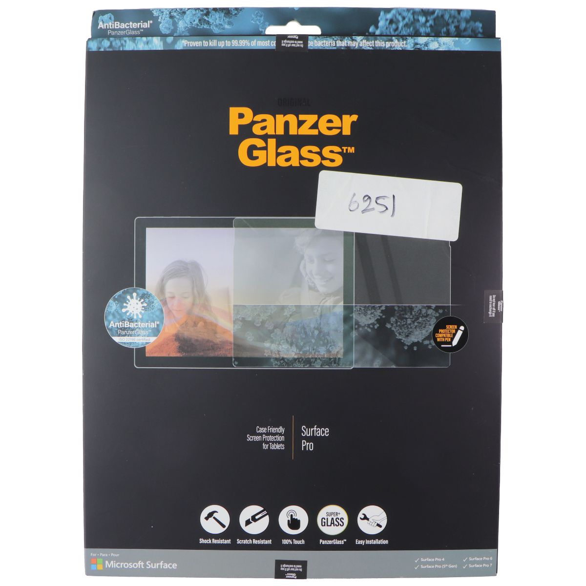 PanzerGlass Case Friendly Glass Screen Protector for Microsoft Surface Pro 7/6/5