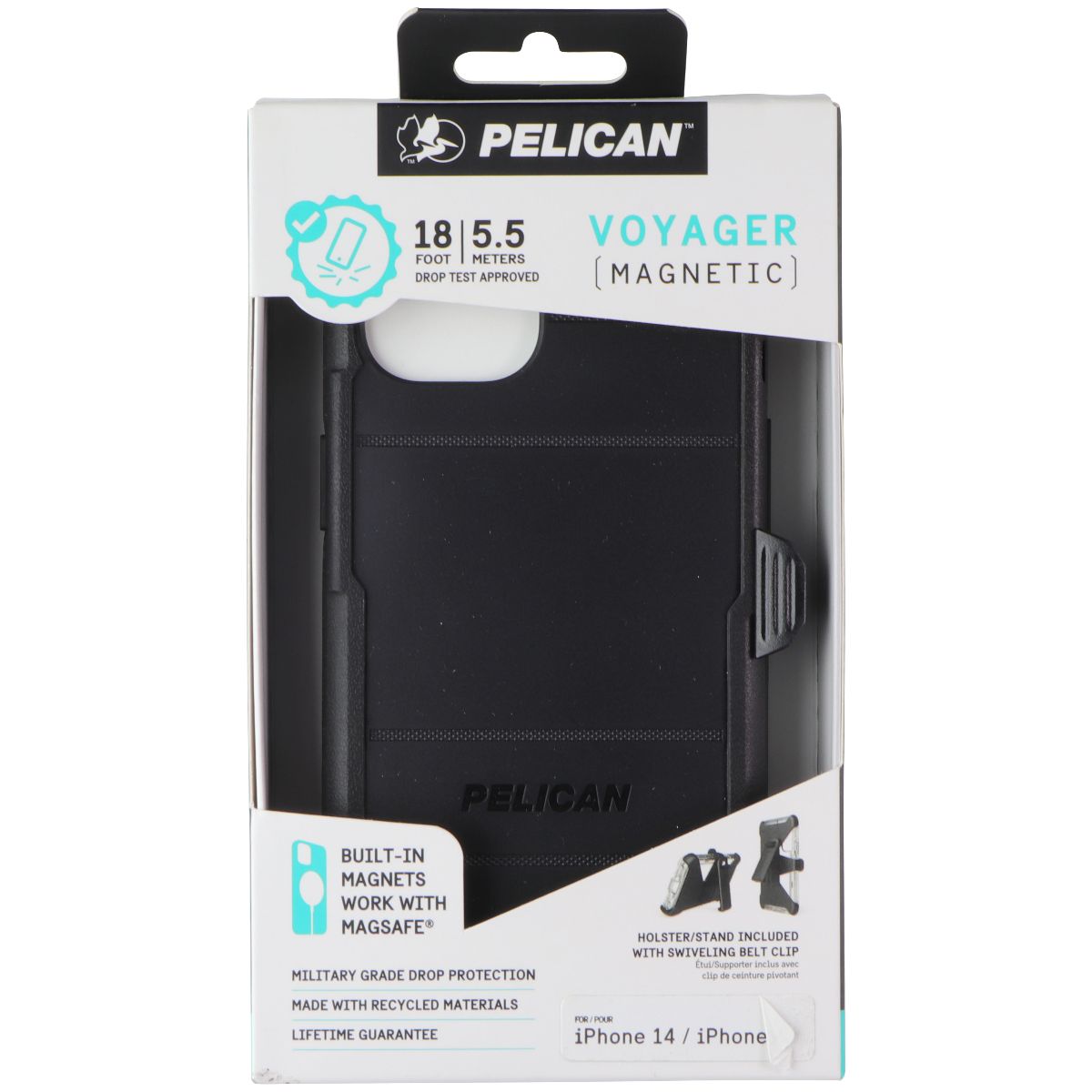 Pelican Voyager Magnetic Case For Magsafe for iPhone 14/iPhone 13 - Black Cell Phone - Cases, Covers & Skins Pelican - Simple Cell Bulk Wholesale Pricing - USA Seller