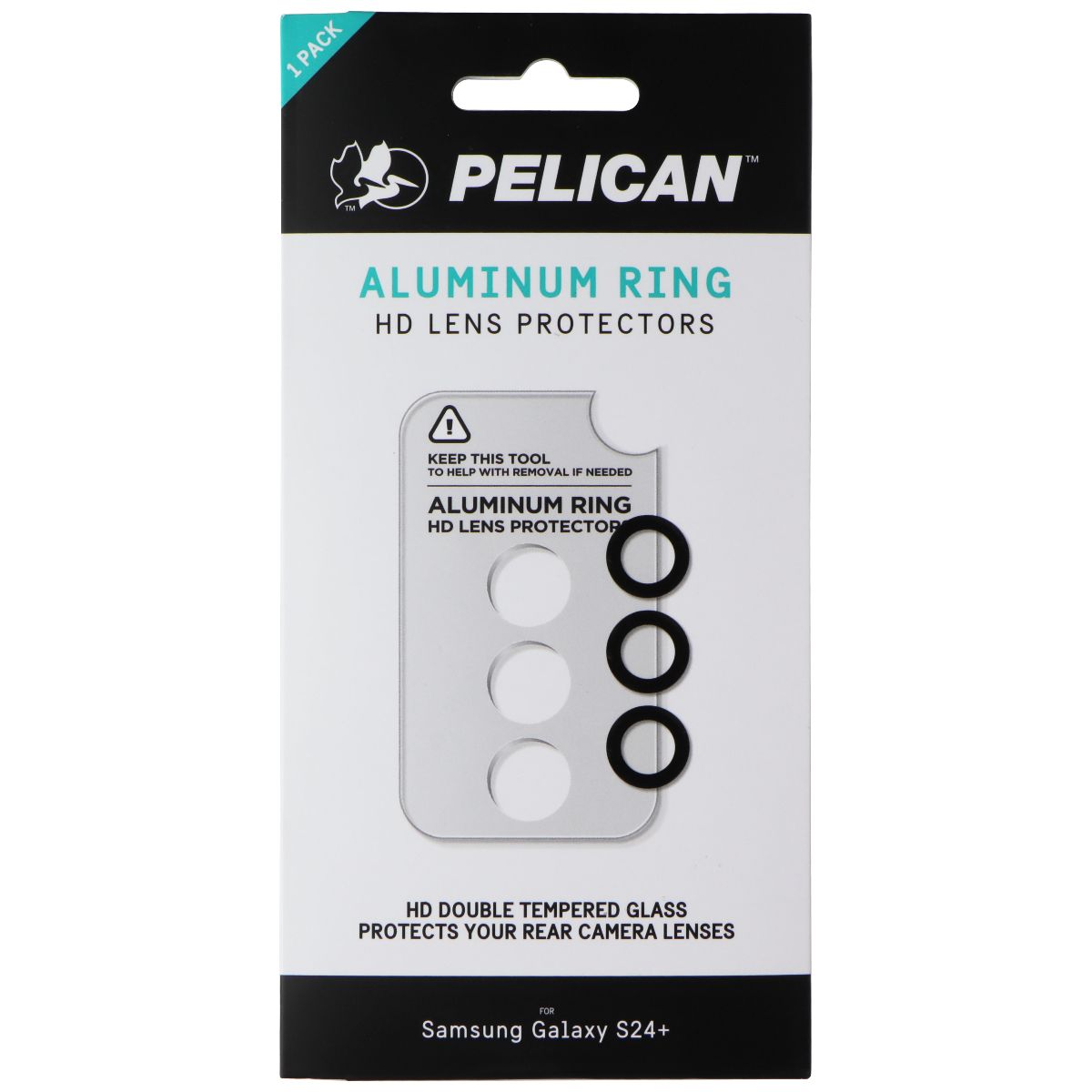 Pelican Aluminum Ring HD Lens Protectors for Samsung Galaxy S24+ Cell Phone - Screen Protectors Pelican - Simple Cell Bulk Wholesale Pricing - USA Seller