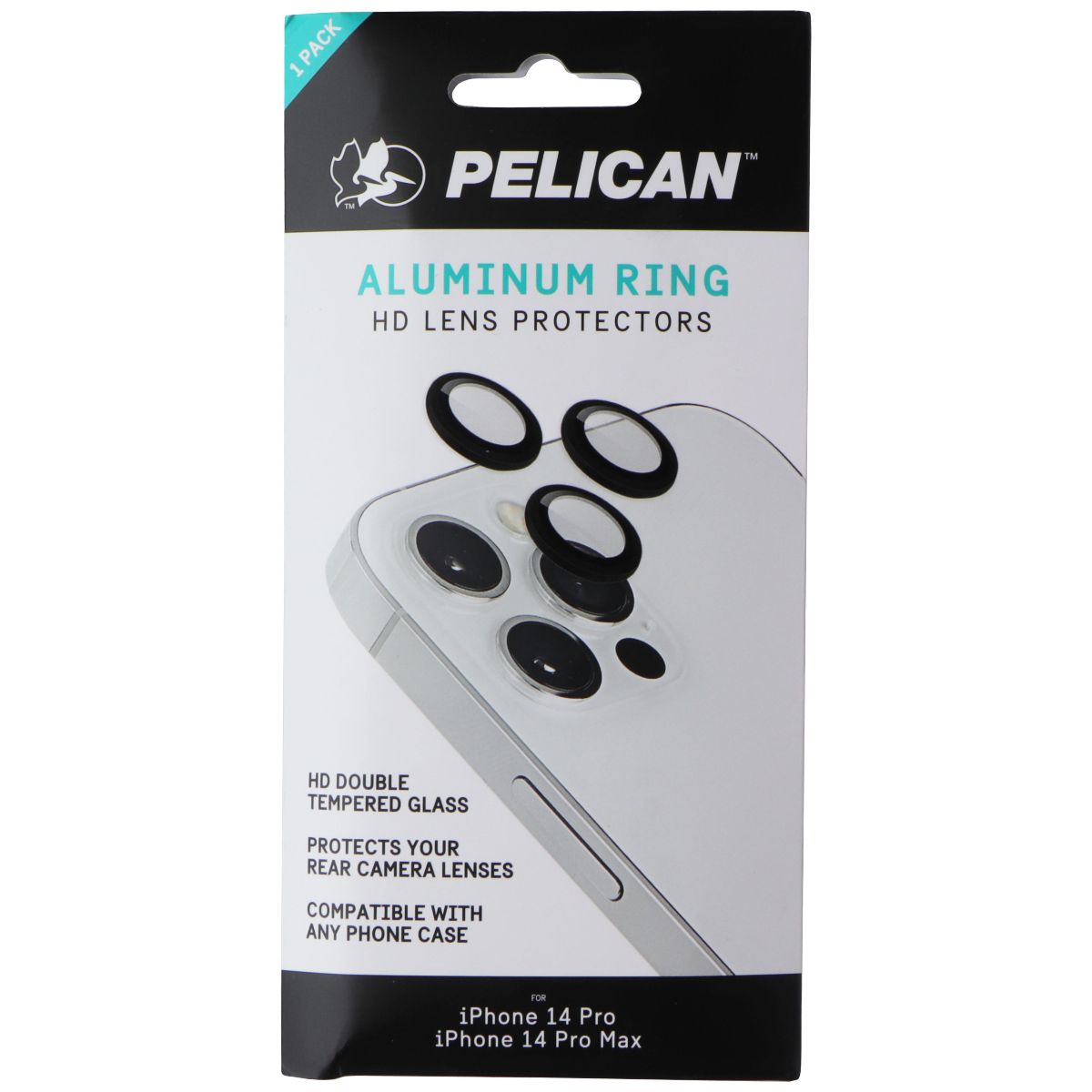 Pelican Aluminum Ring HD Lens Protectors for iPhone 14 Pro Max/14 Pro - Black Cell Phone - Screen Protectors Pelican - Simple Cell Bulk Wholesale Pricing - USA Seller