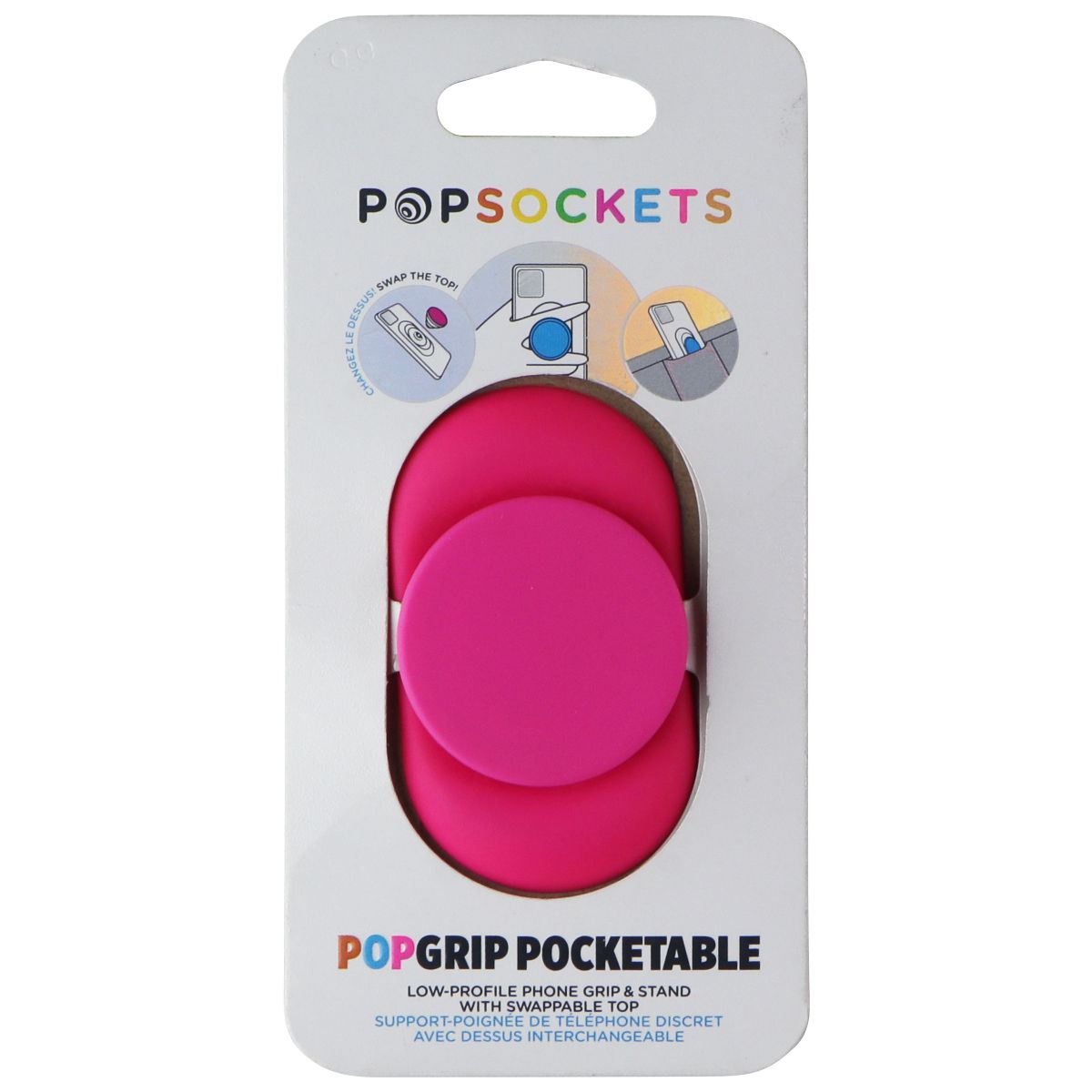 PopSockets PopGrip Pocketable Low-Profile Grip & Stand - Neon Pink Cell Phone - Mounts & Holders PopSockets - Simple Cell Bulk Wholesale Pricing - USA Seller