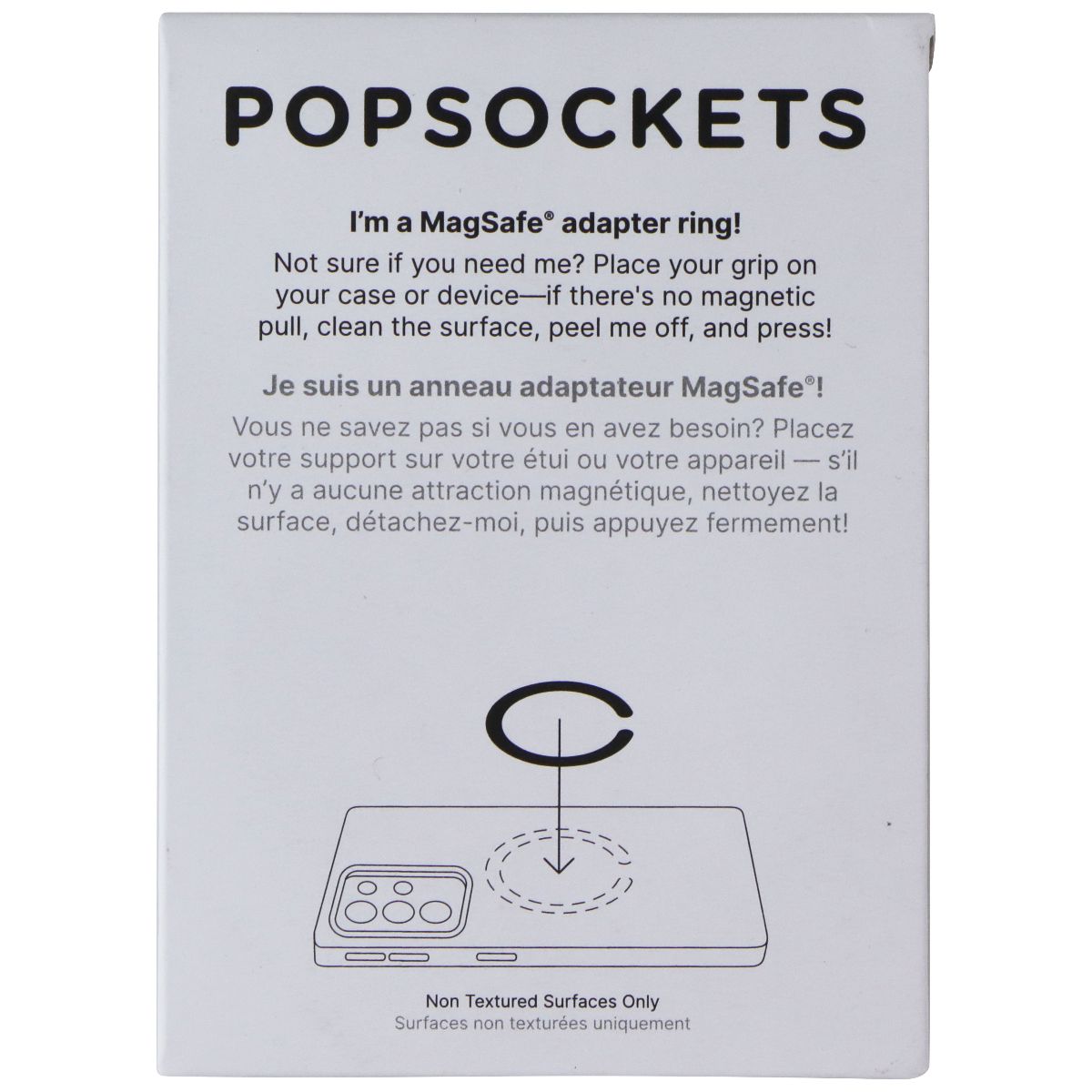 PopSockets Magnetic Grip Base for MagSafe - Clear Glitter Silver *BASE ONLY Cell Phone - Mounts & Holders PopSockets - Simple Cell Bulk Wholesale Pricing - USA Seller