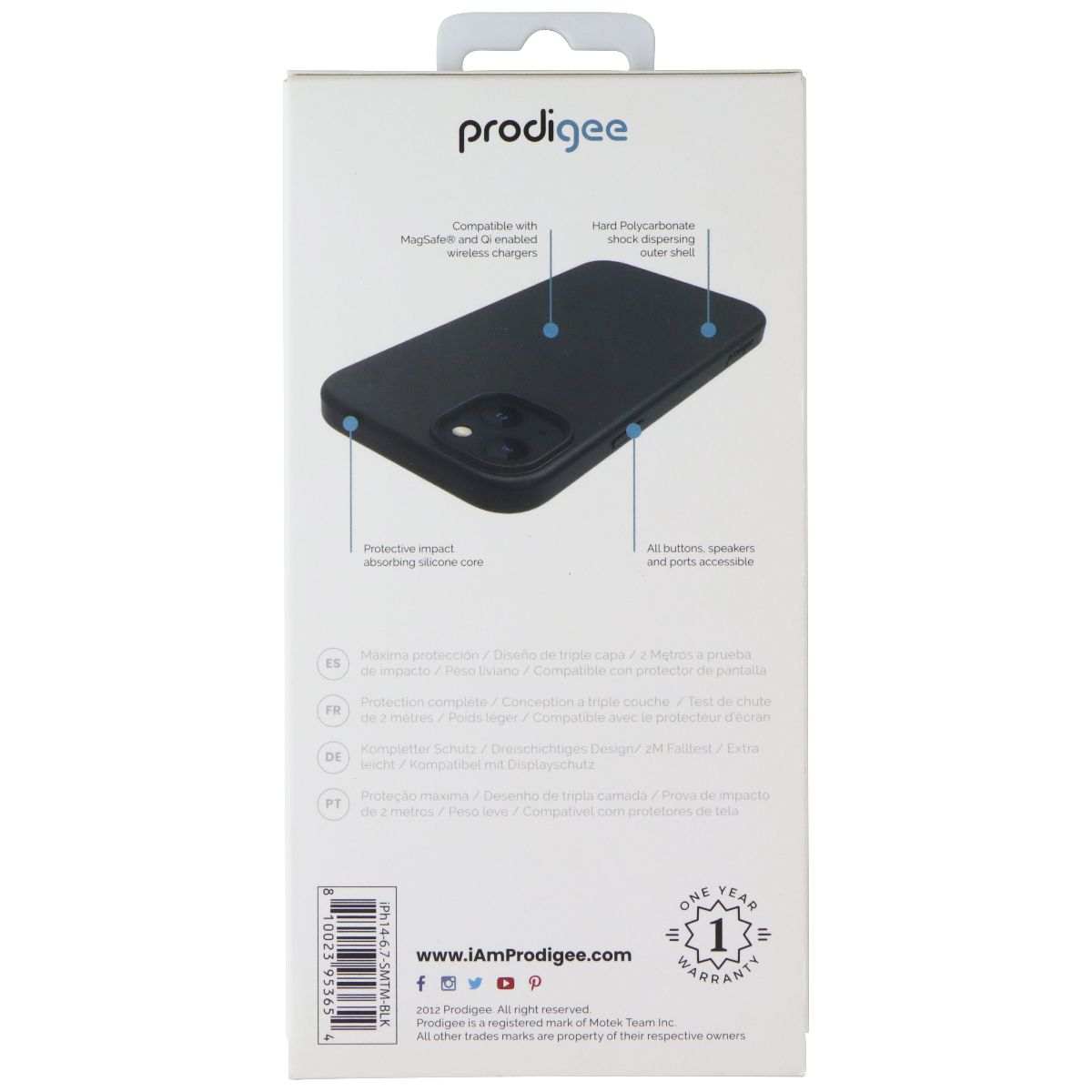 Prodigee Safetee Smooth Black + Mag Case for MagSafe for iPhone 14 Plus - Black Cell Phone - Cases, Covers & Skins Prodigee - Simple Cell Bulk Wholesale Pricing - USA Seller